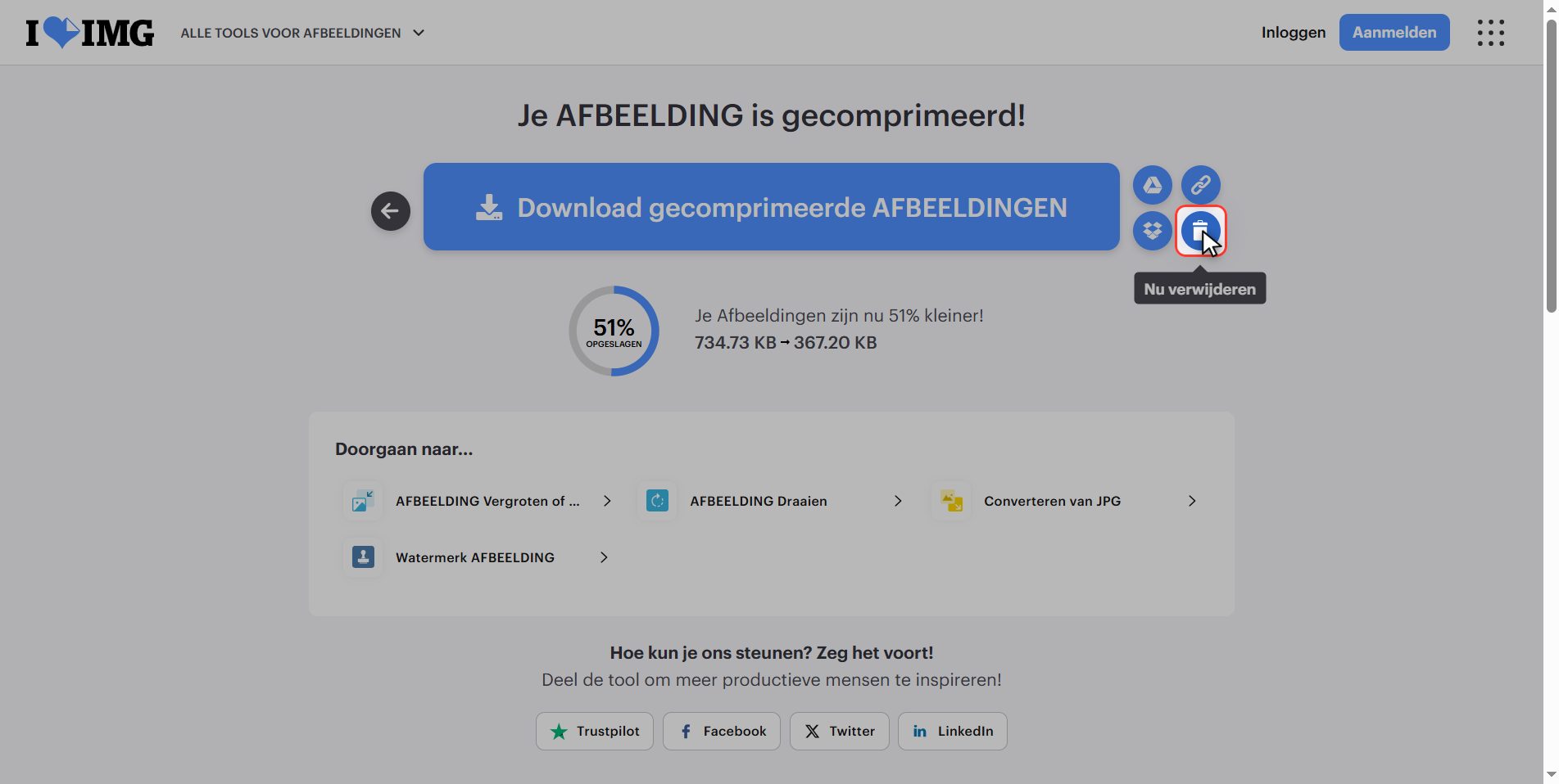 Wat er met je bestanden gebeurt — Hoe je een foto kleiner maakt in bestandsgrootte