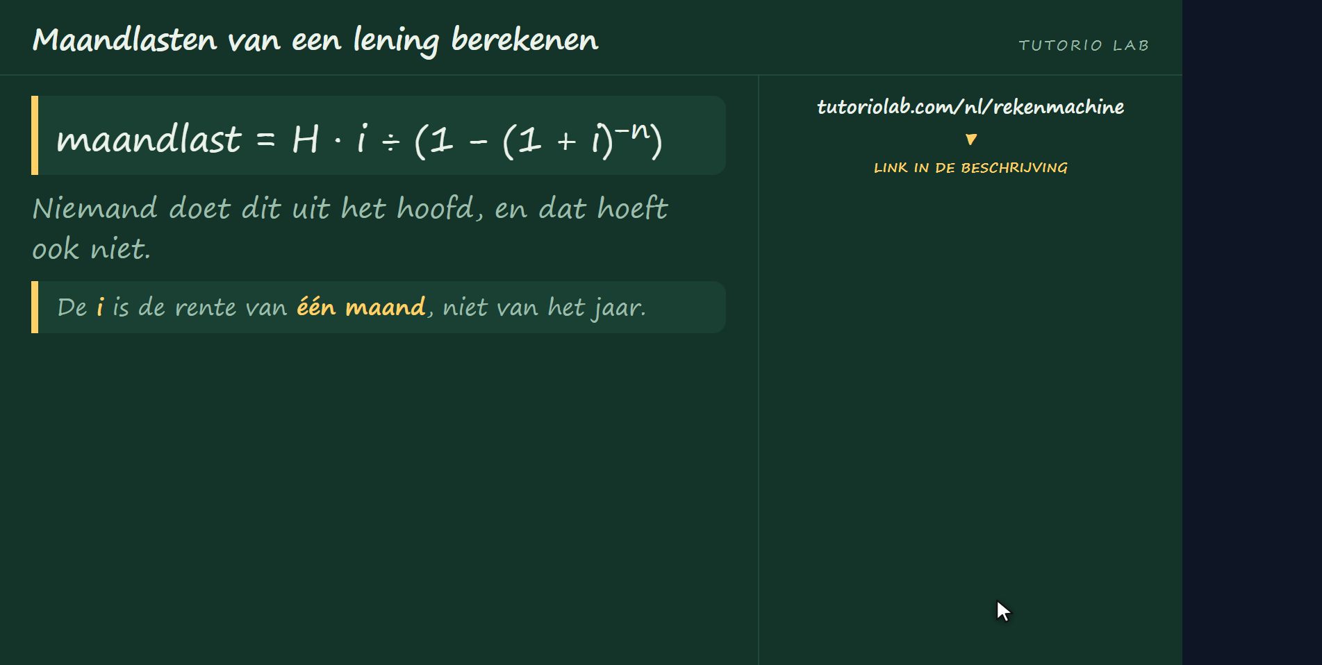 Waar hij vandaan komt — Maandlasten van een lening berekenen