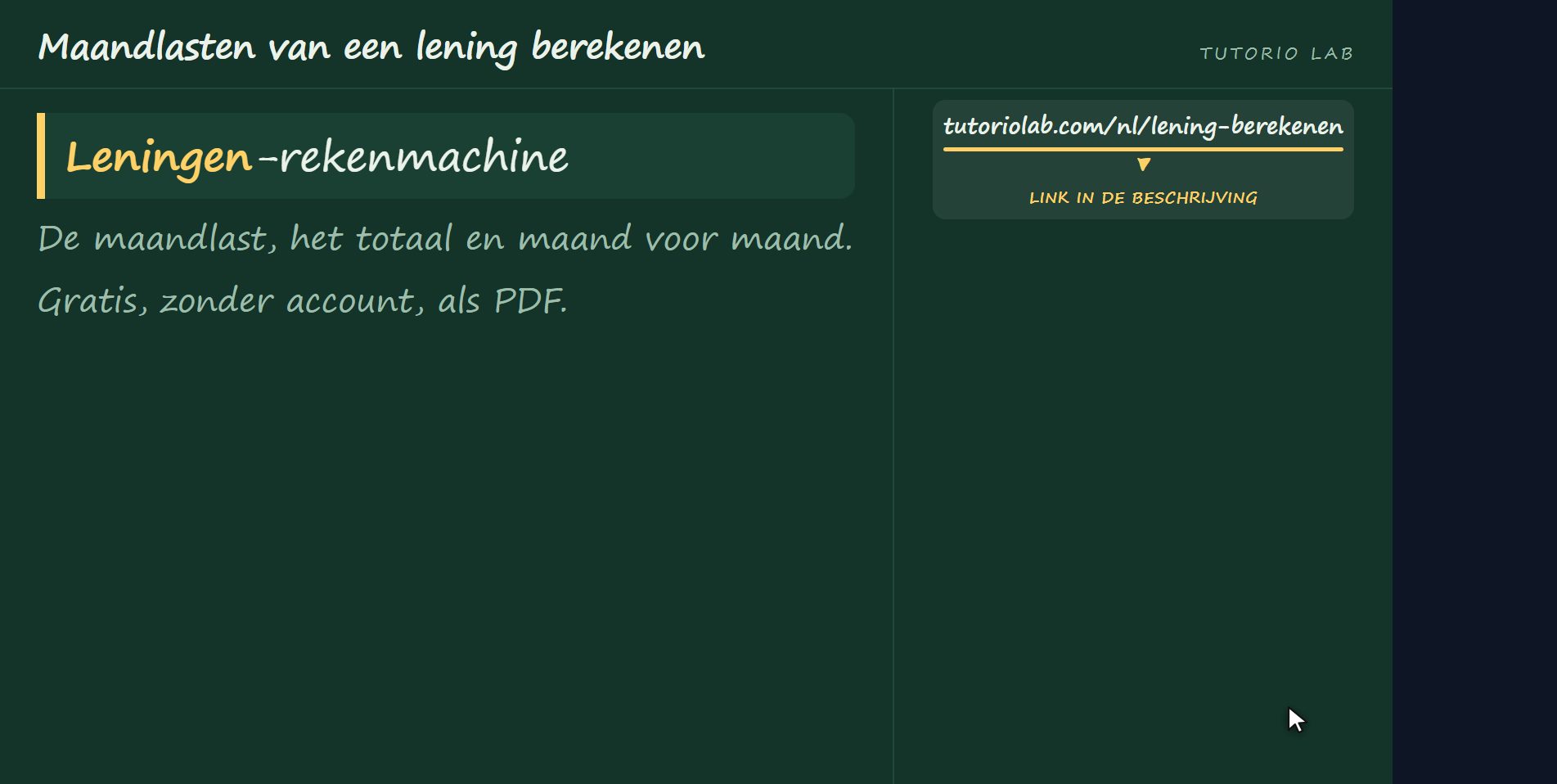 De site rekent het uit — Maandlasten van een lening berekenen