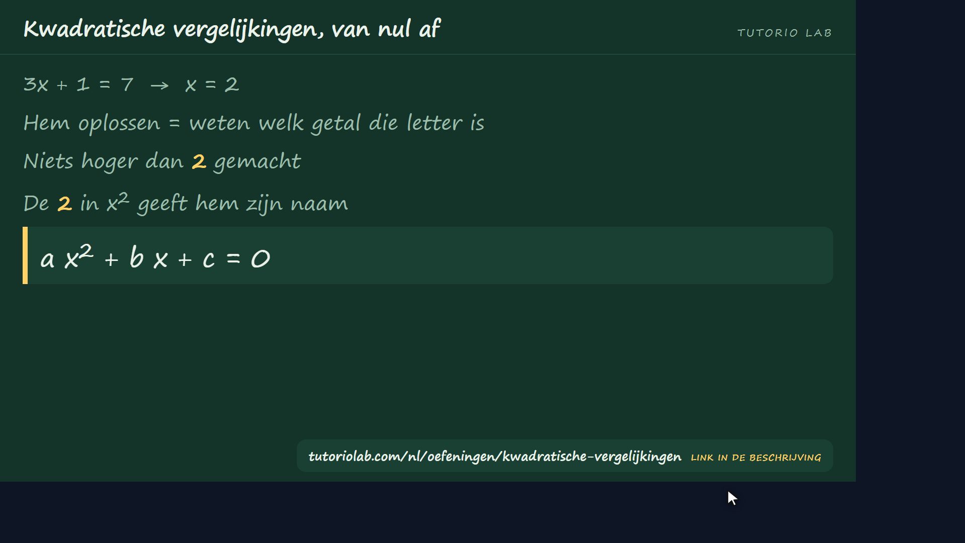 Wat een kwadratische vergelijking is — Kwadratische vergelijkingen, van nul af