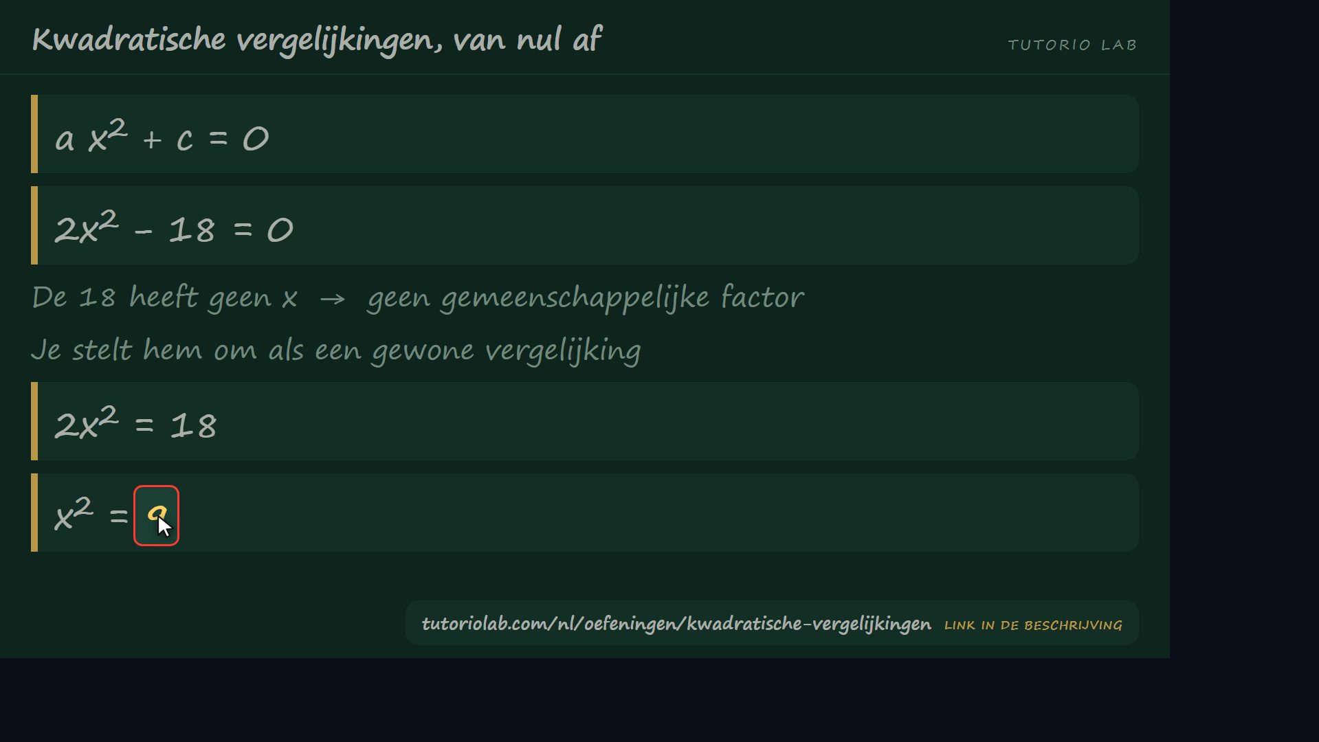 Als de losse x ontbreekt — Kwadratische vergelijkingen, van nul af
