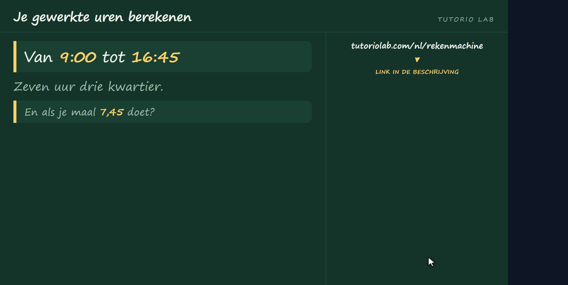 Het probleem — Je gewerkte uren berekenen