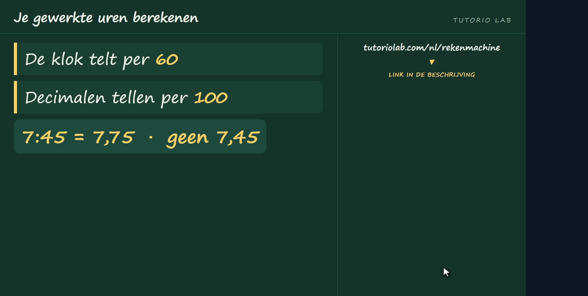 De klok is niet decimaal — Je gewerkte uren berekenen