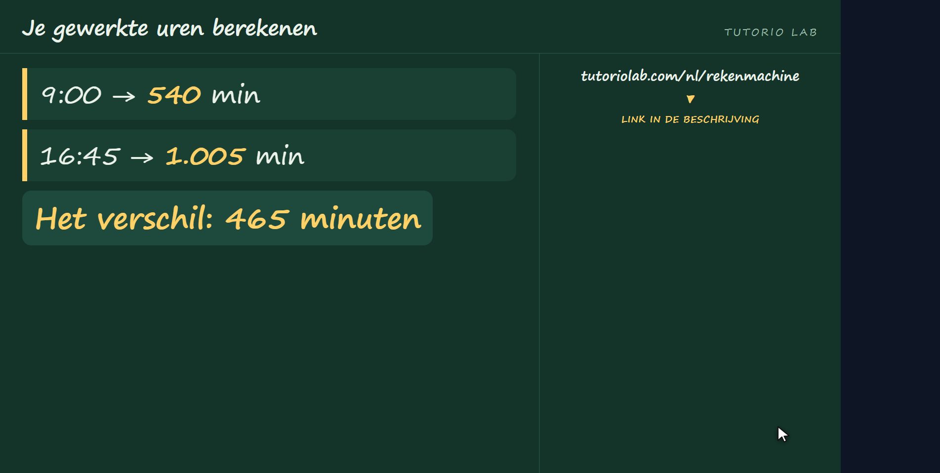 Eén werkdag — Je gewerkte uren berekenen