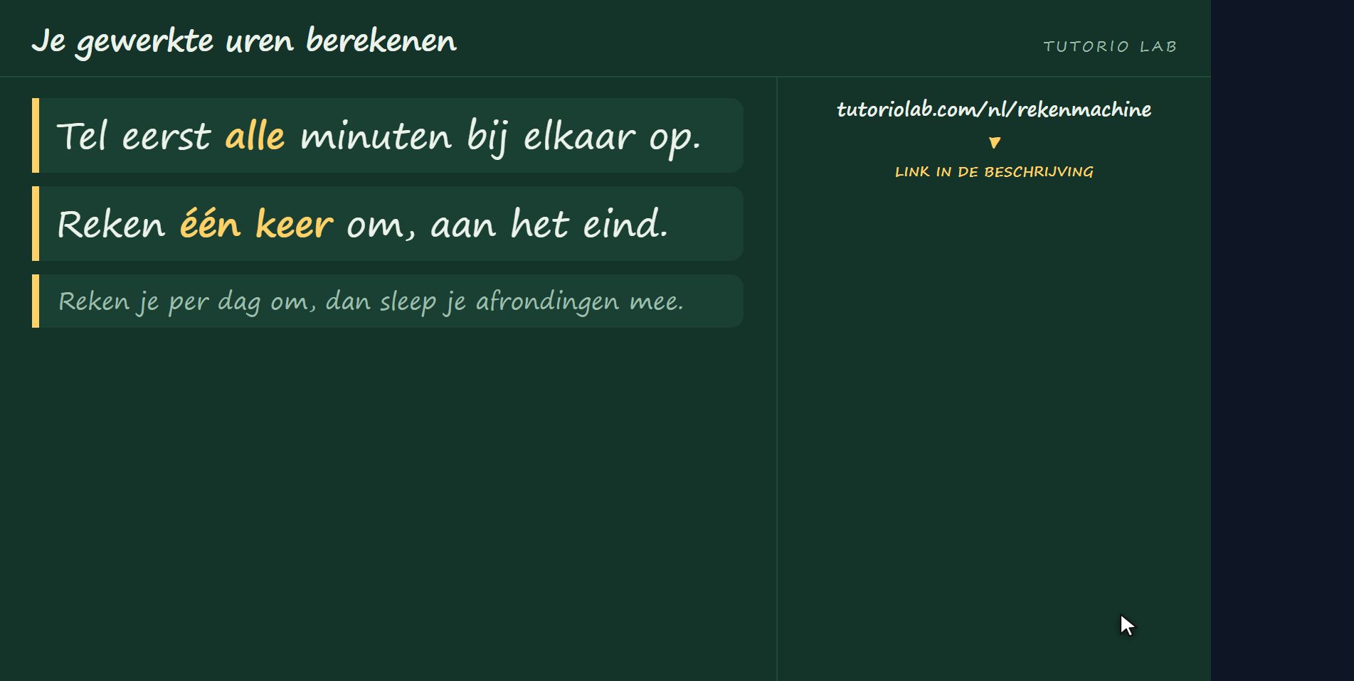 De hele week — Je gewerkte uren berekenen