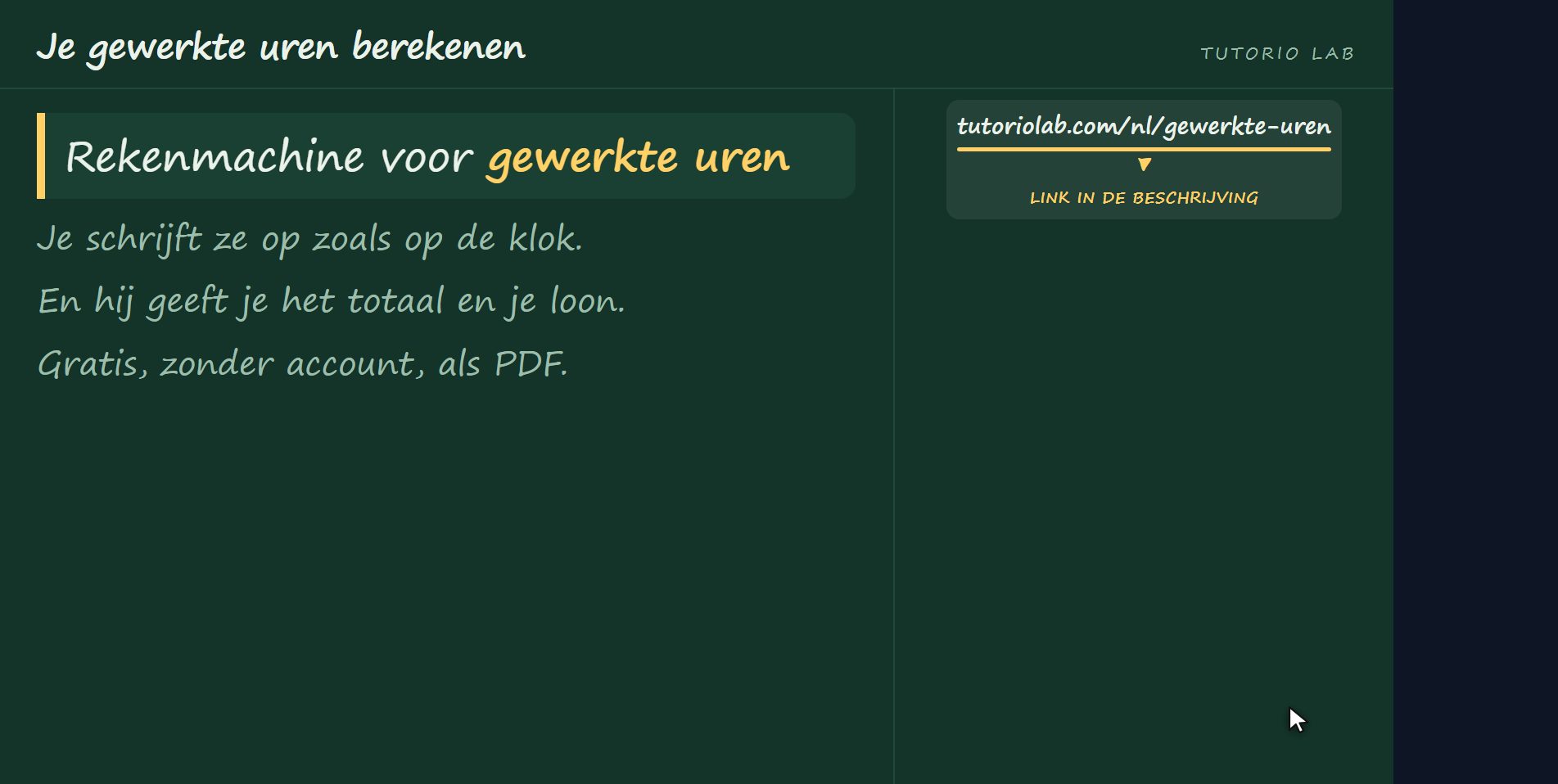 De site rekent het uit — Je gewerkte uren berekenen