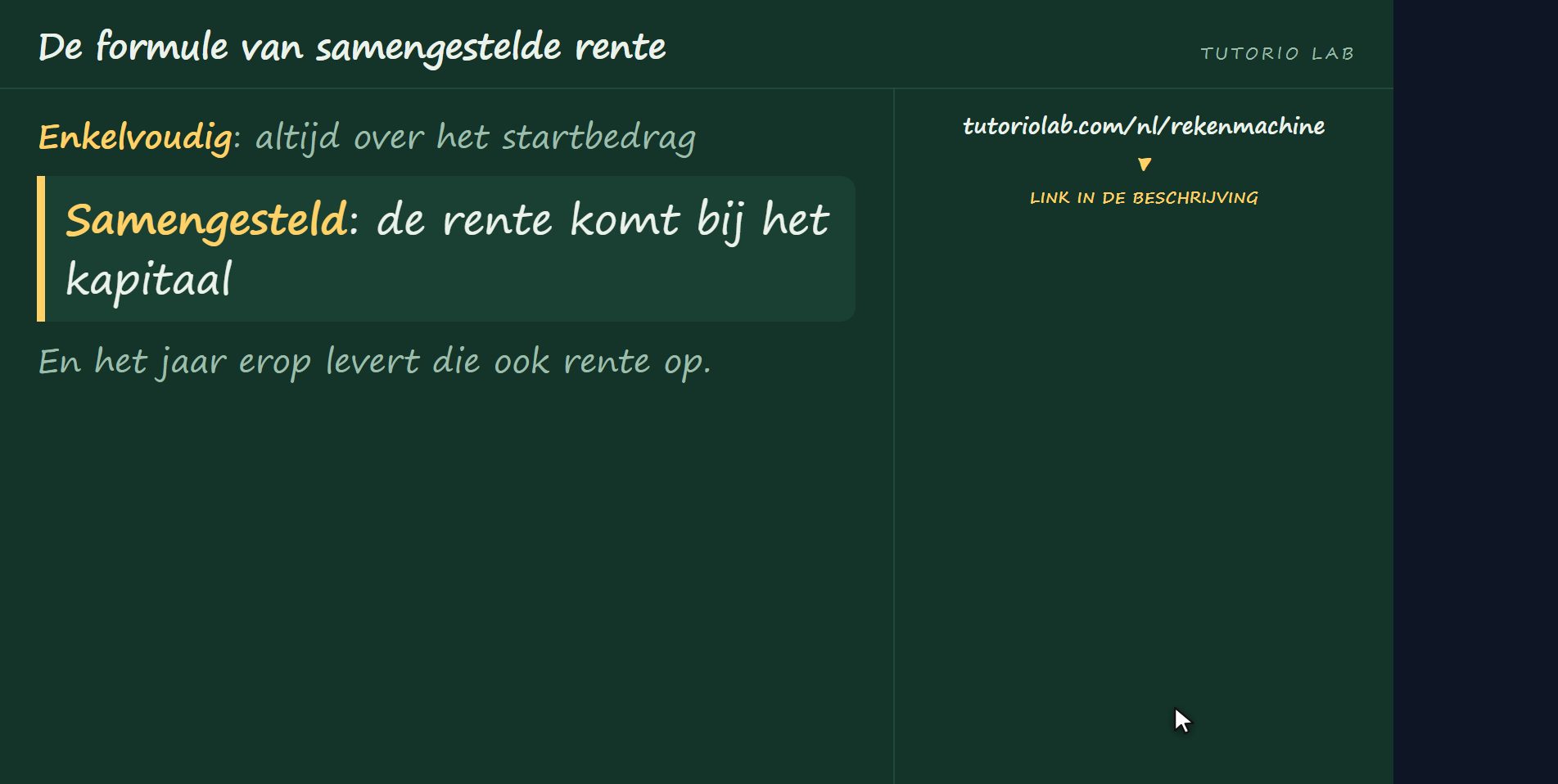 Het verschil met enkelvoudig — De formule van samengestelde rente