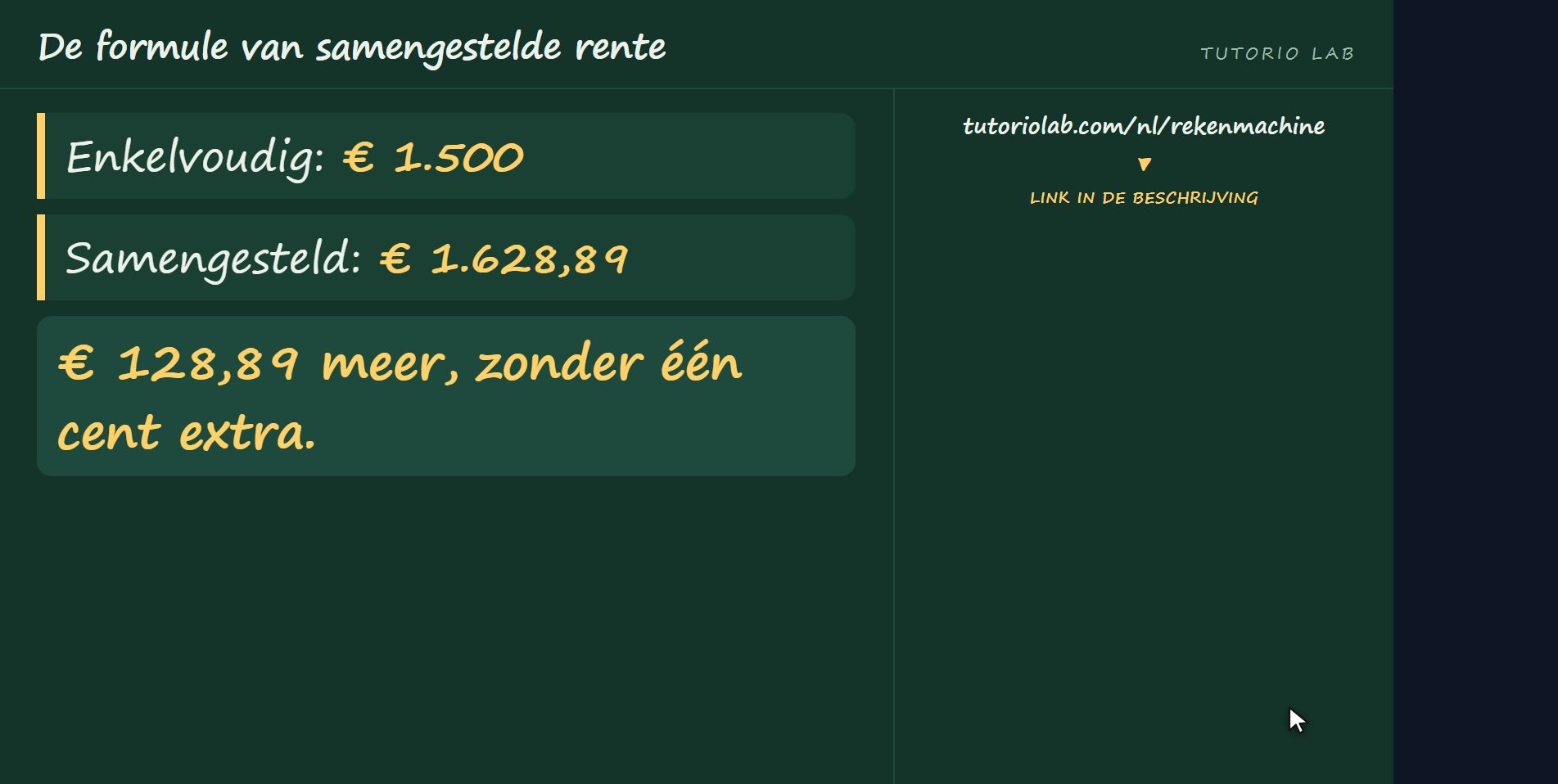 Tegen enkelvoudige rente — De formule van samengestelde rente