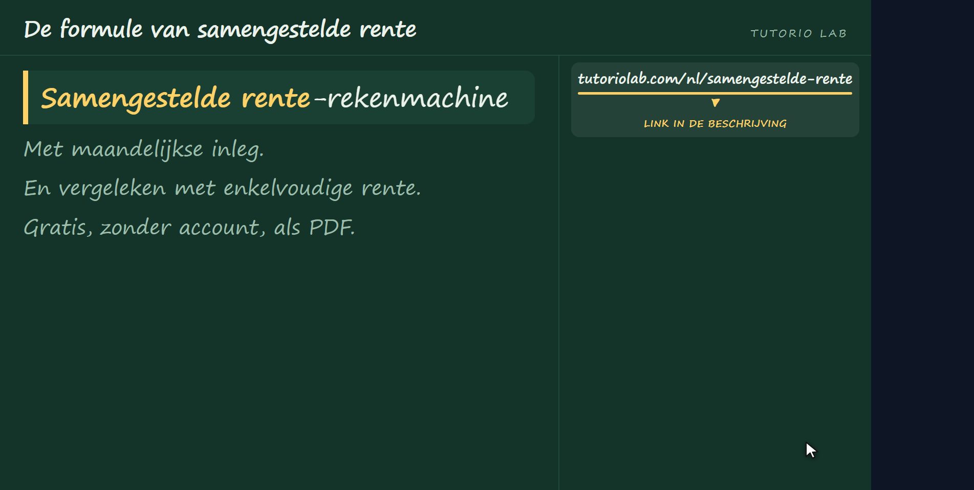 De site rekent het voor je uit — De formule van samengestelde rente