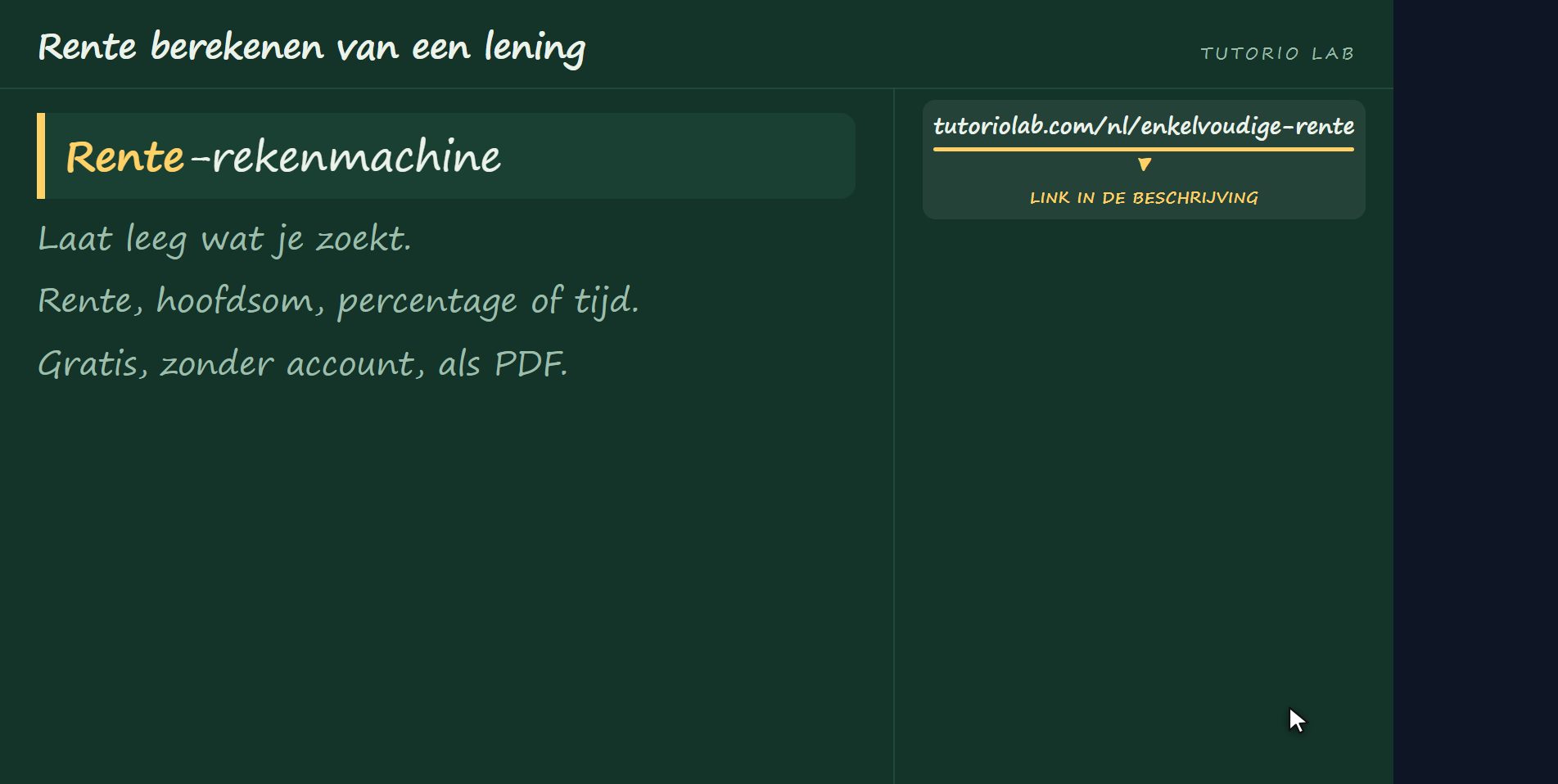 De site rekent het uit — Rente berekenen van een lening