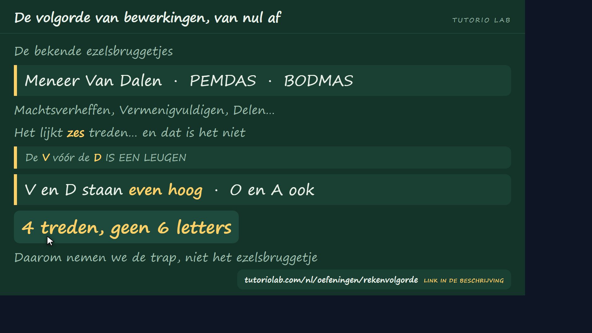 Meneer Van Dalen en zijn val — De volgorde van bewerkingen, van nul af