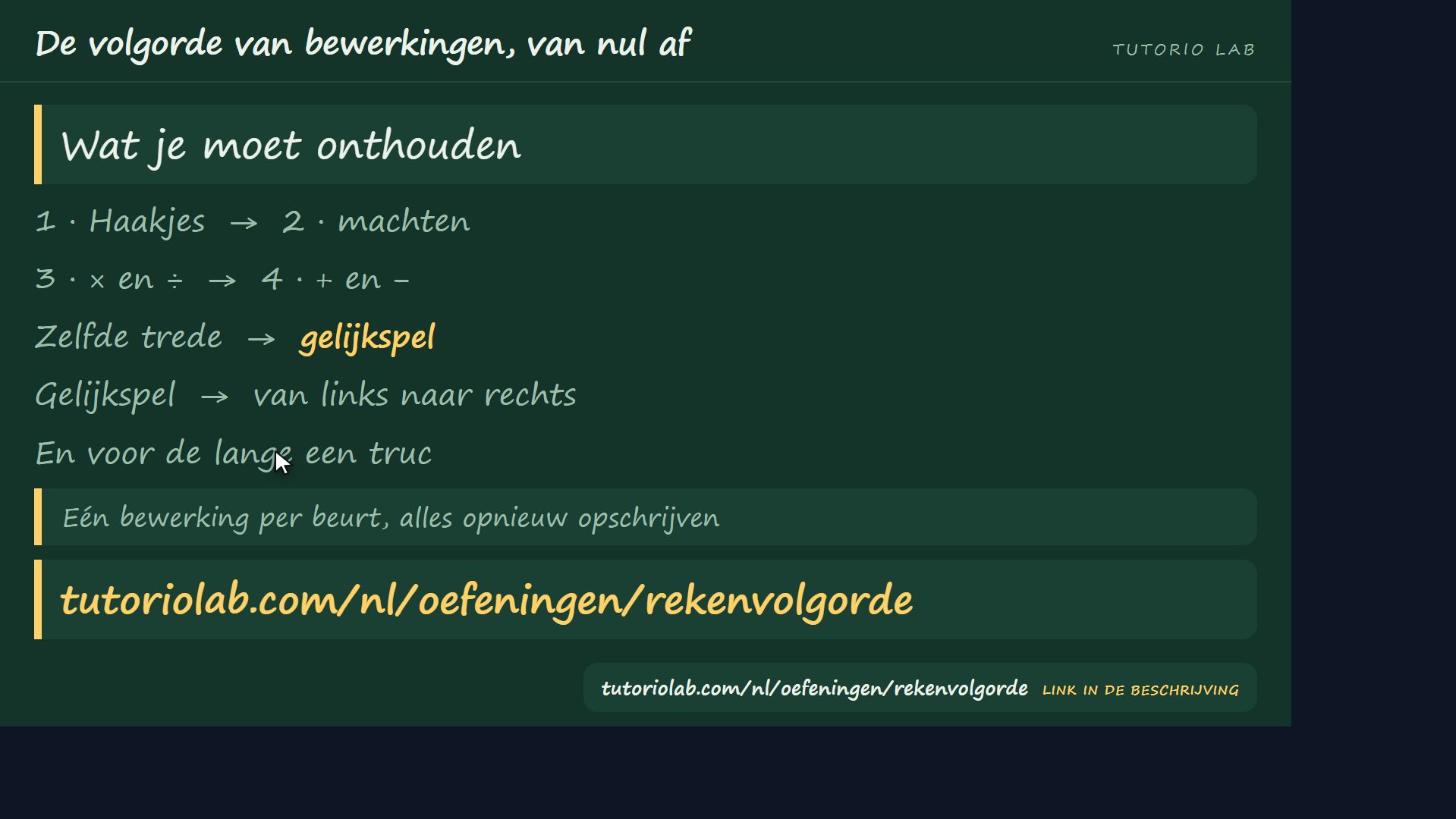 Wat je moet onthouden — De volgorde van bewerkingen, van nul af