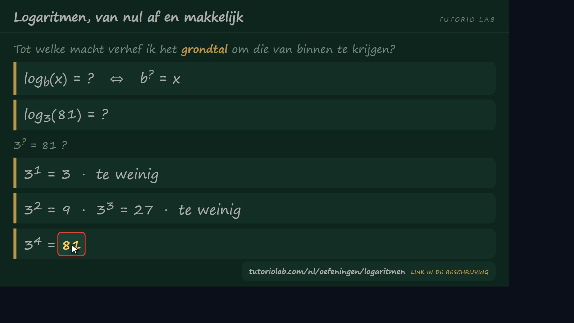 Hoe je ze allemaal oplost — Logaritmen, van nul af en makkelijk