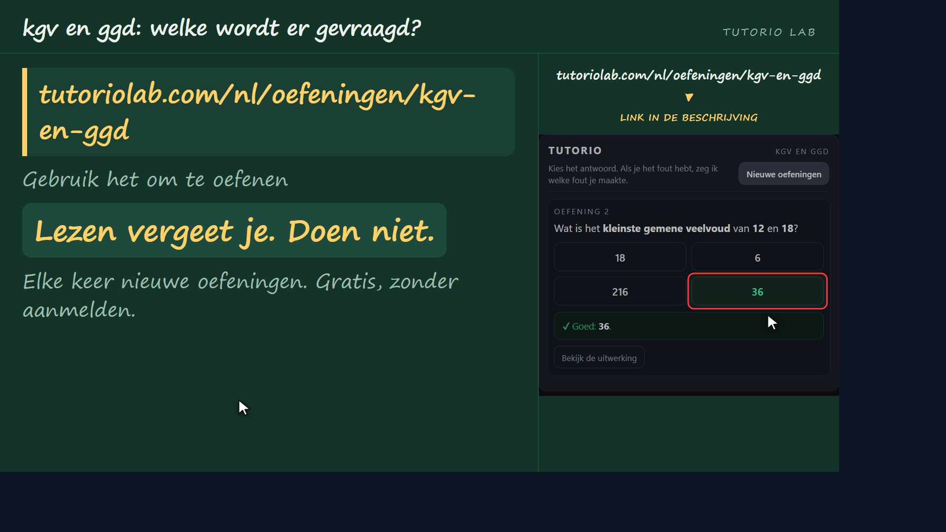 Zelf oefenen — kgv en ggd: welke wordt er gevraagd?