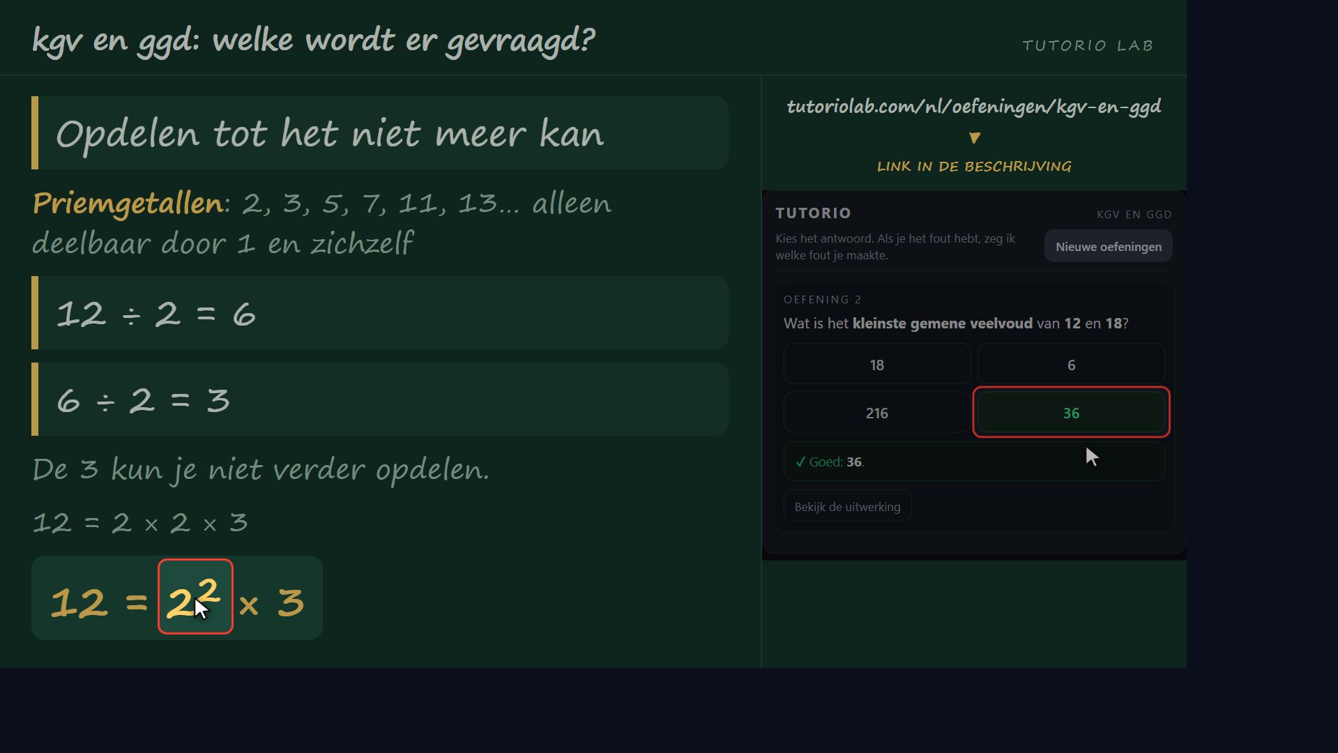 De getallen opdelen — kgv en ggd: welke wordt er gevraagd?