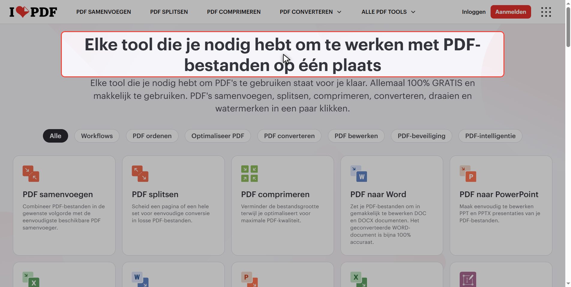 Ga naar iLovePDF — Paginanummers toevoegen aan een PDF