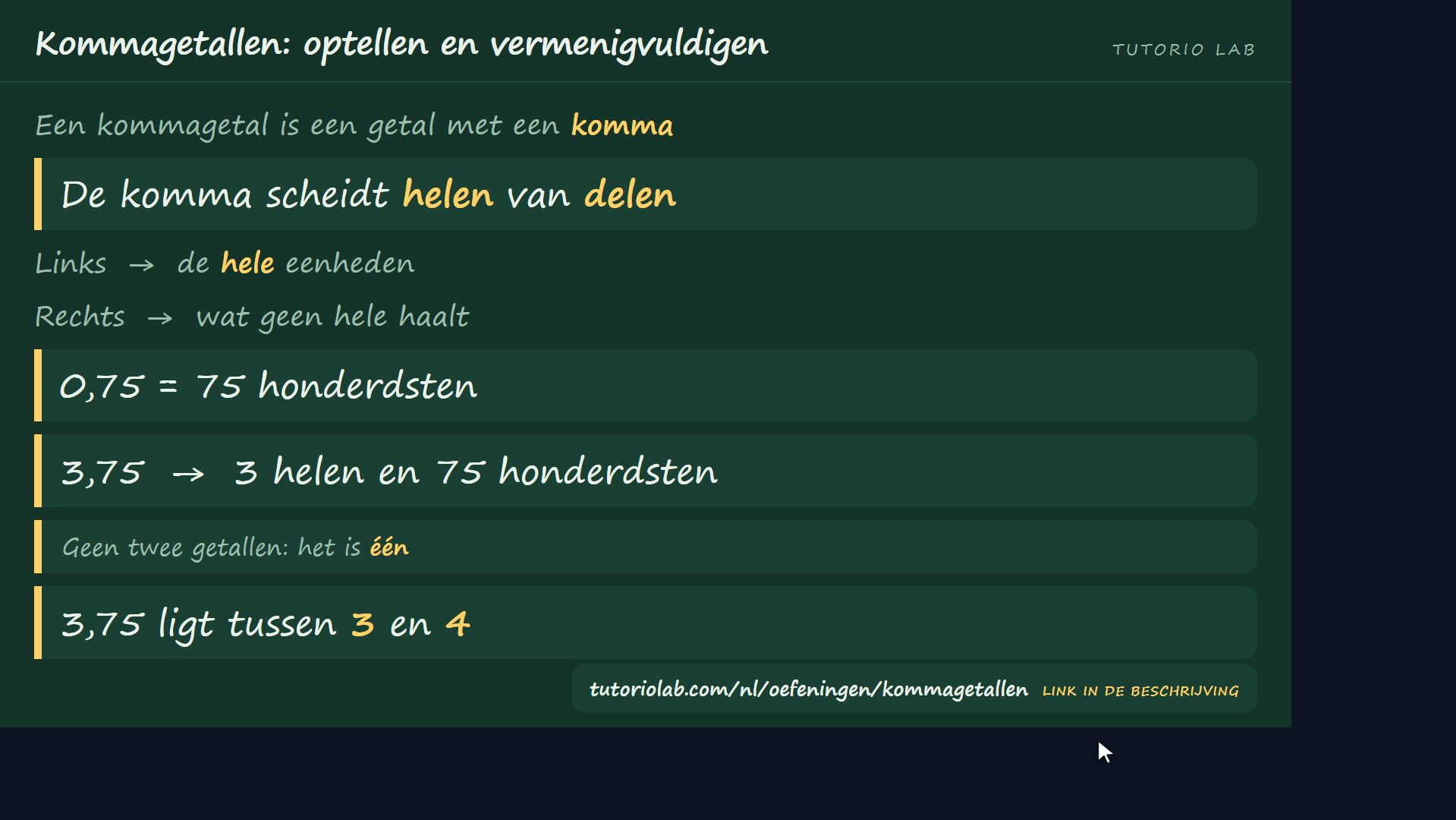 Wat een kommagetal is — Kommagetallen: optellen en vermenigvuldigen
