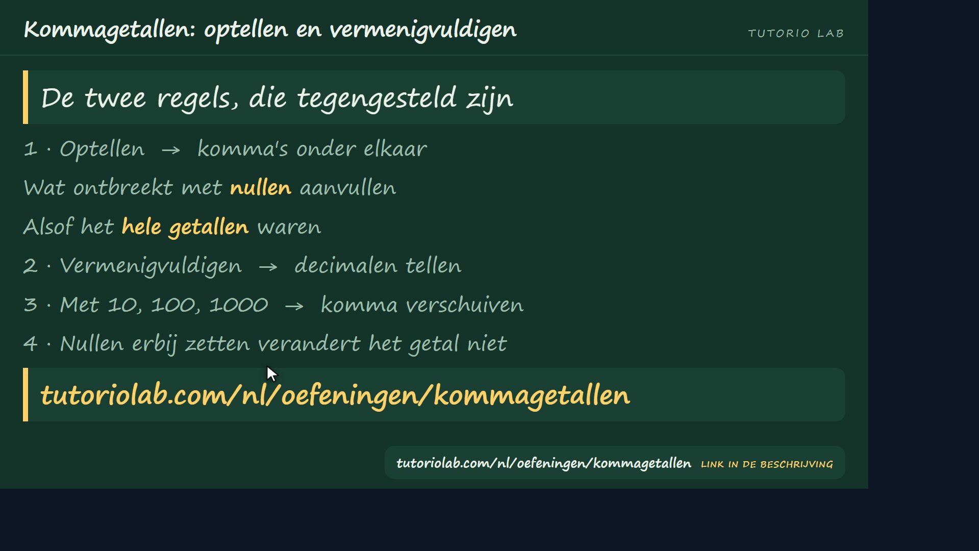 De twee regels — Kommagetallen: optellen en vermenigvuldigen