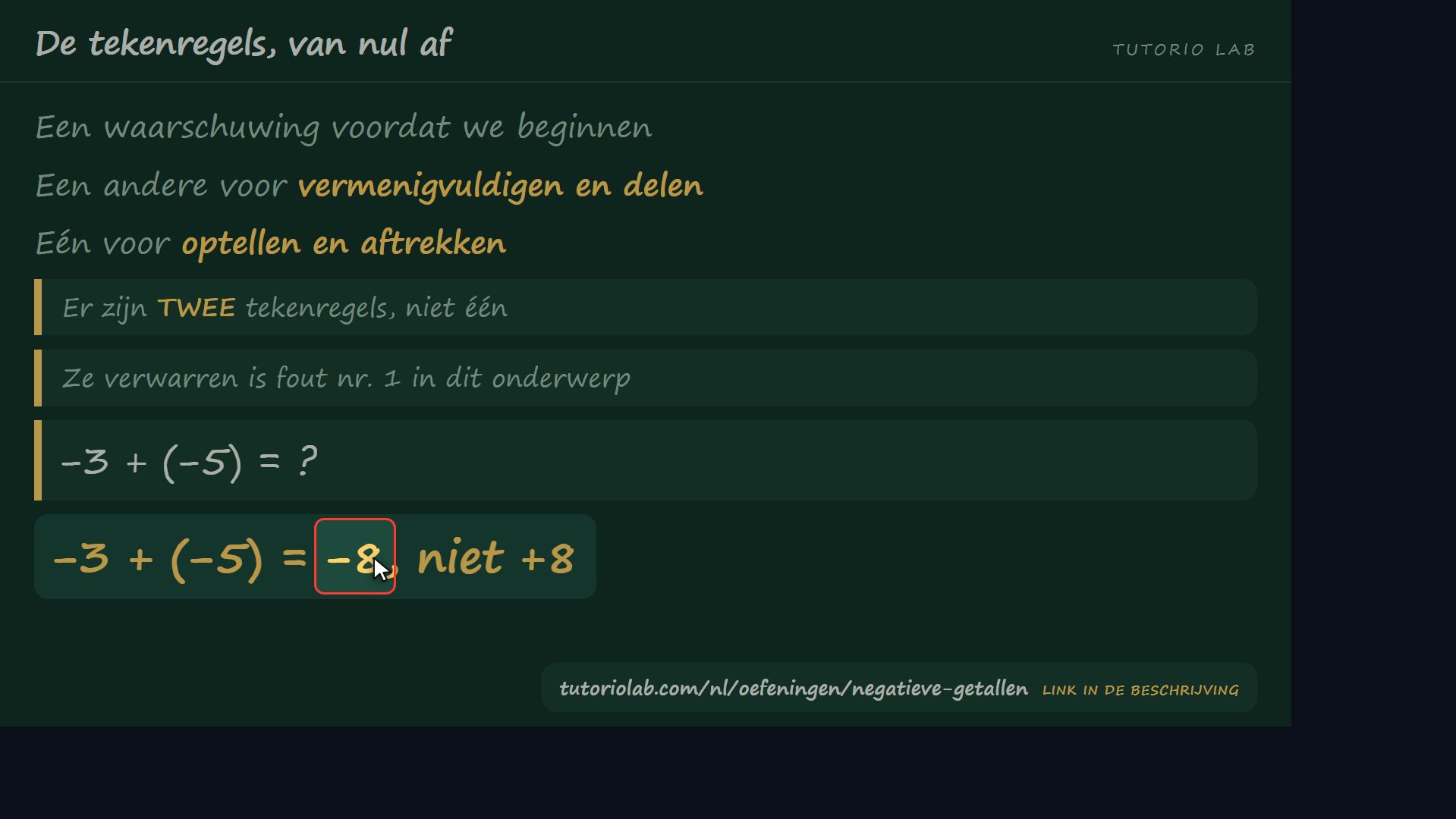 Het zijn TWEE regels, niet één — De tekenregels, van nul af