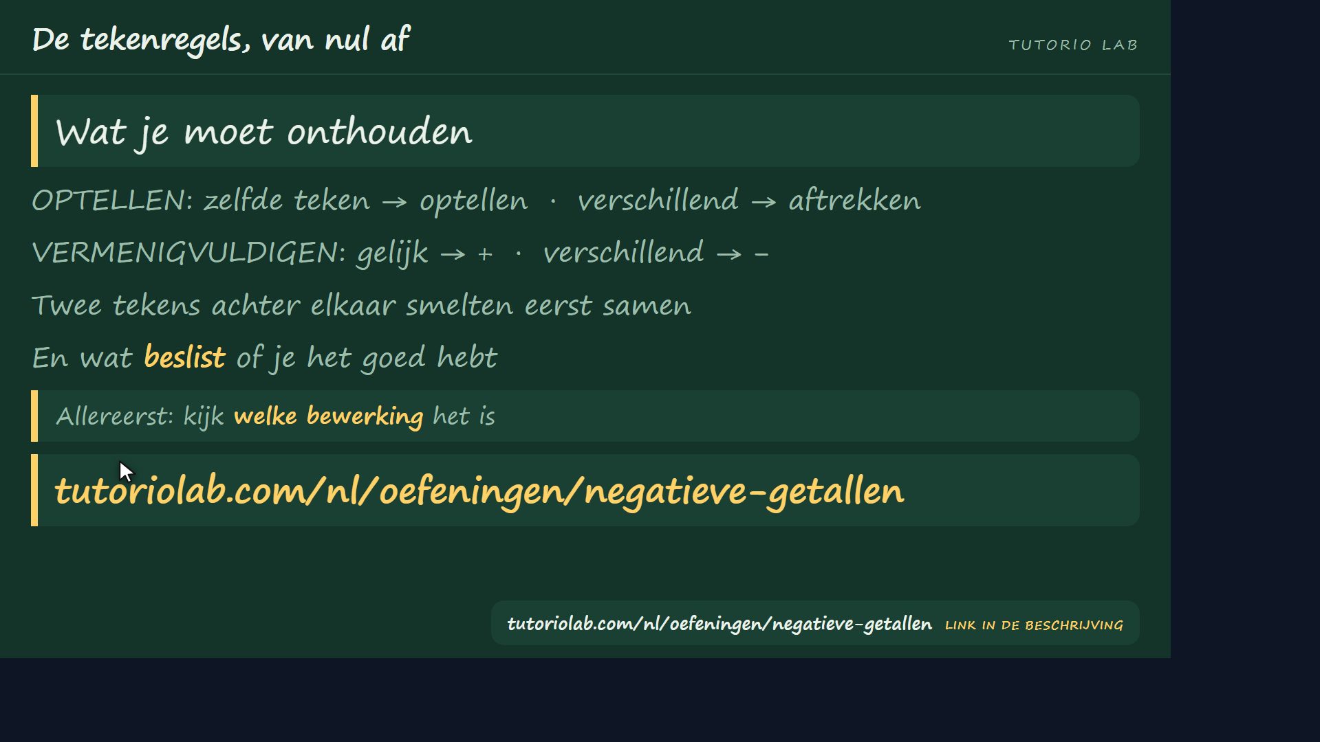 Wat je moet onthouden — De tekenregels, van nul af