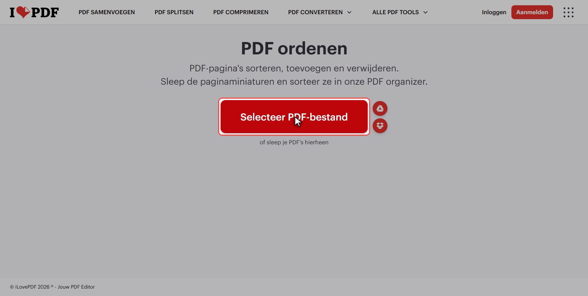 Upload je PDF — De paginavolgorde van een PDF wijzigen