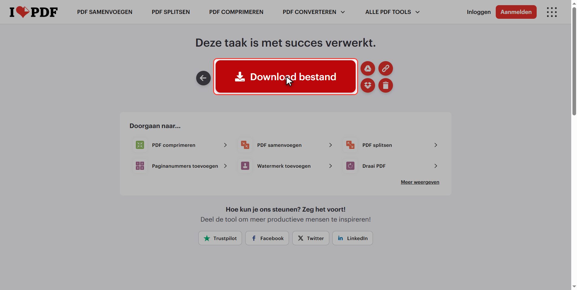 Download hem — De paginavolgorde van een PDF wijzigen