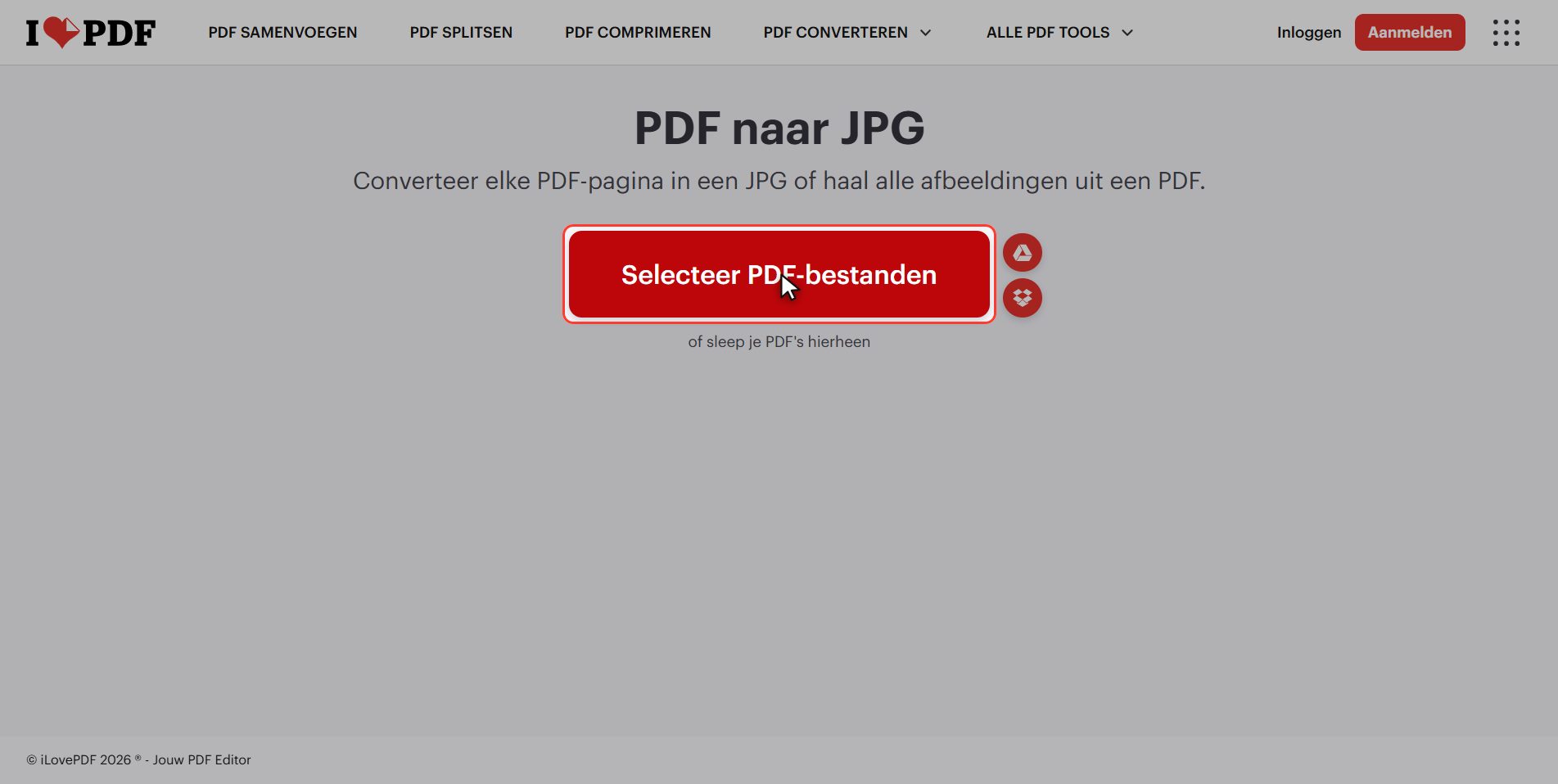 Upload je PDF — Een PDF omzetten naar afbeeldingen