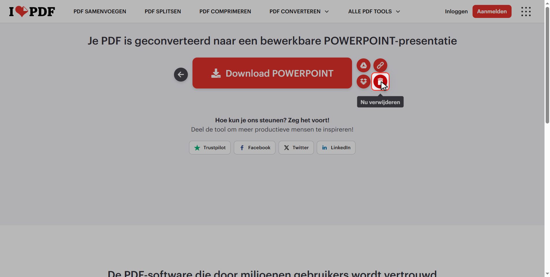 Wat er met je bestanden gebeurt — Een PDF omzetten naar PowerPoint