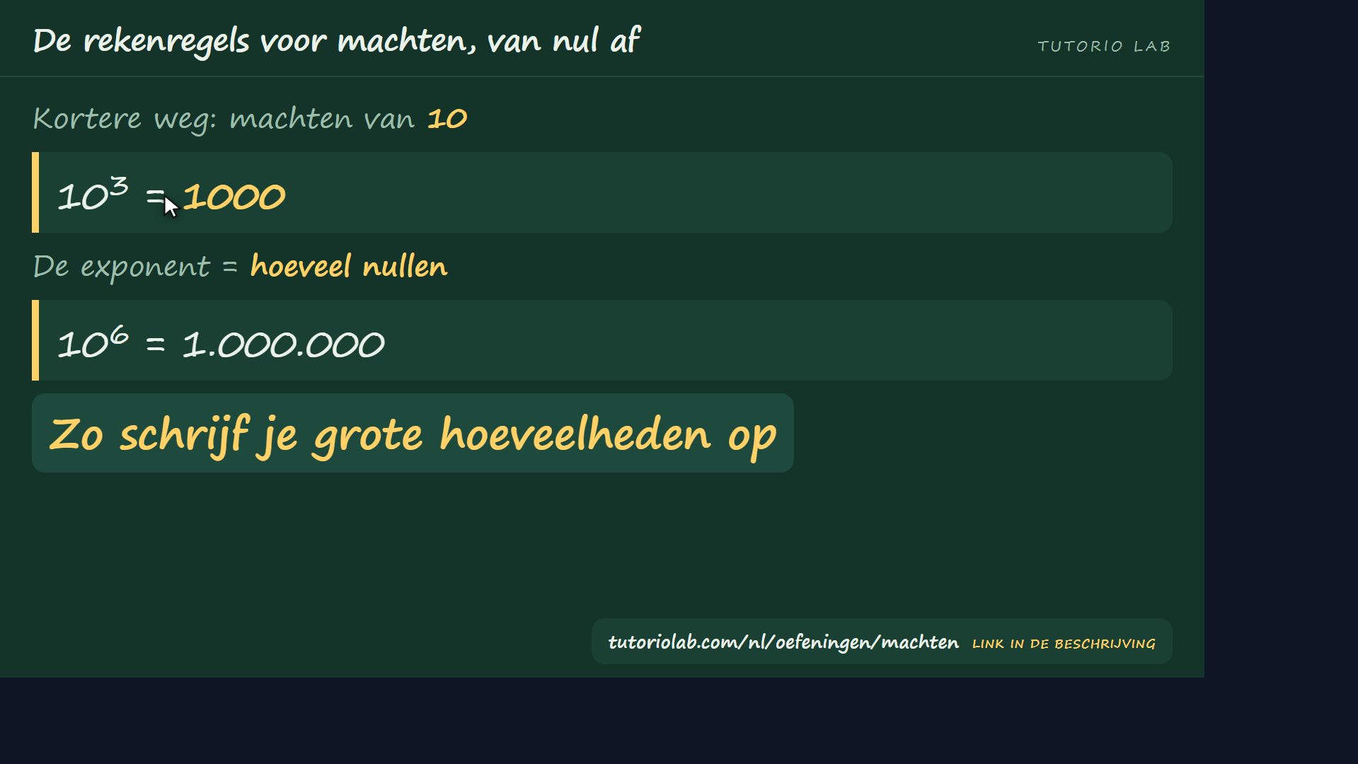 Machten van 10 — De rekenregels voor machten, van nul af