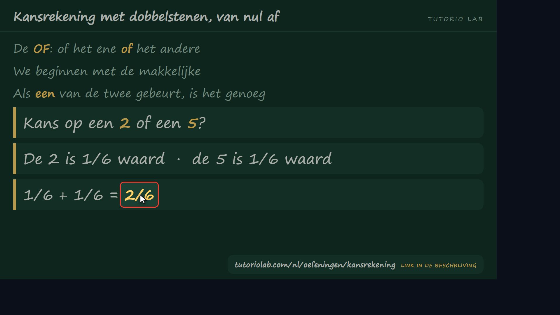 De OF: ze worden opgeteld — Kansrekening met dobbelstenen, van nul af