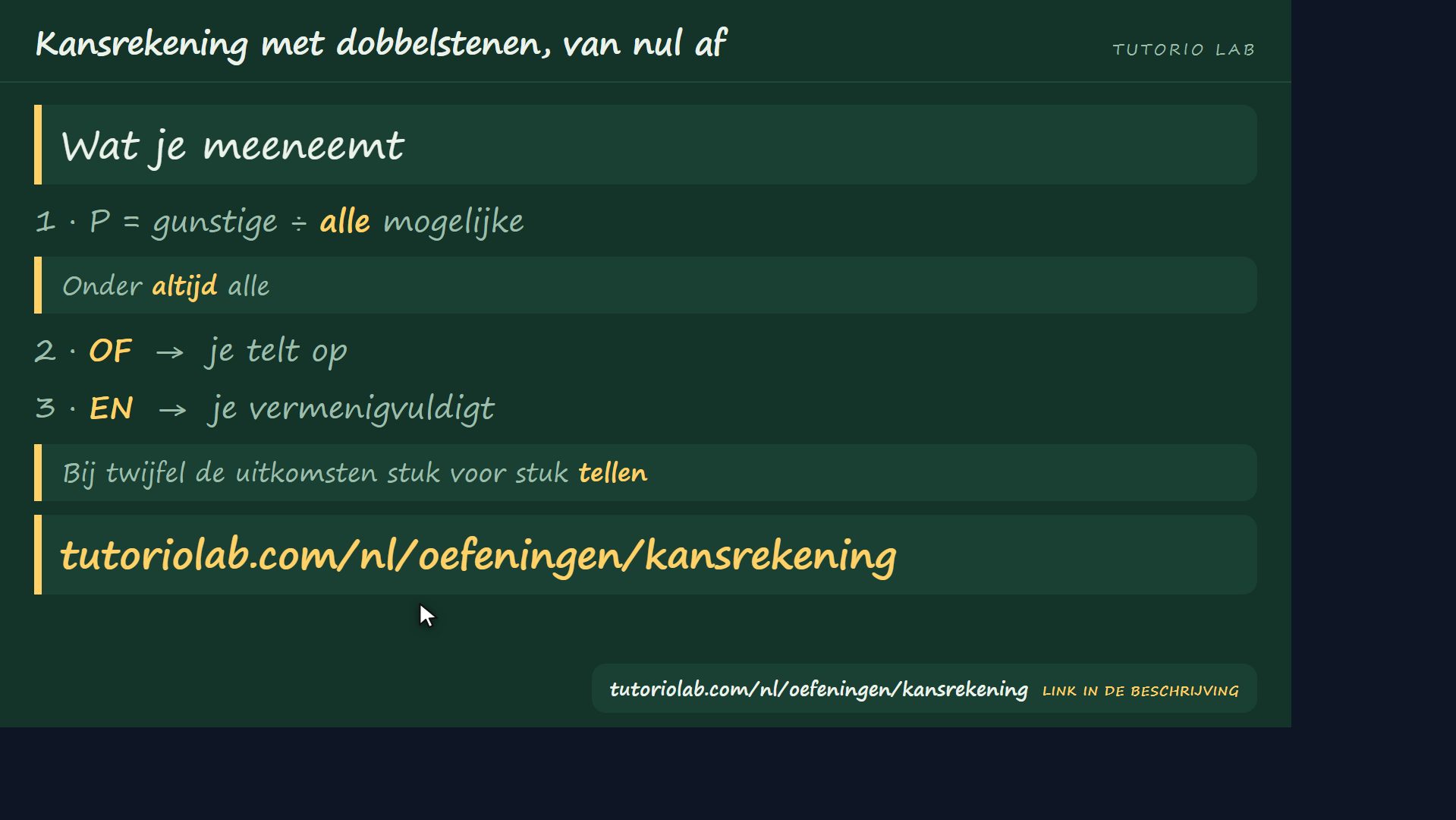 Wat je meeneemt — Kansrekening met dobbelstenen, van nul af