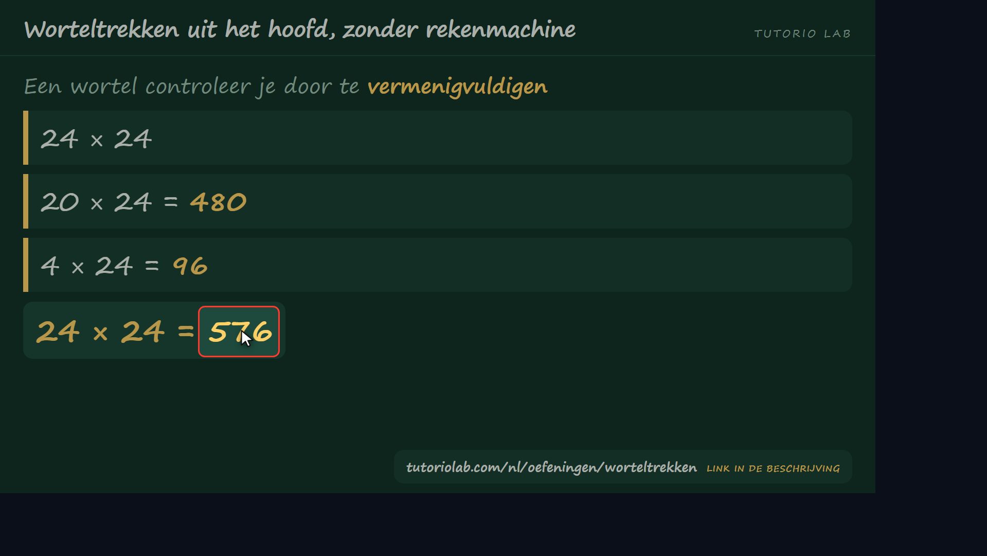 Zelf controleren — Worteltrekken uit het hoofd, zonder rekenmachine