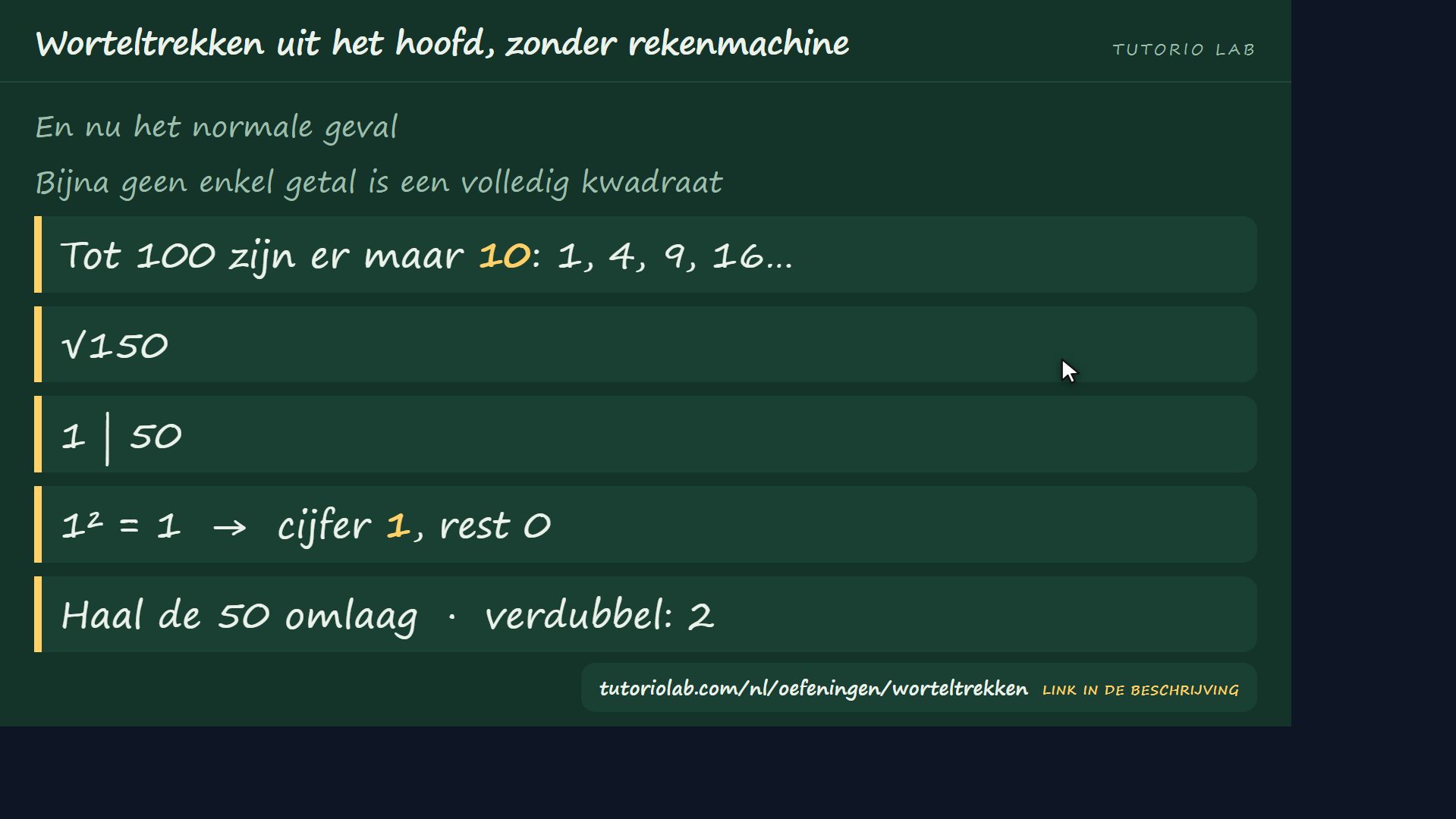 Als het niet precies uitkomt — Worteltrekken uit het hoofd, zonder rekenmachine