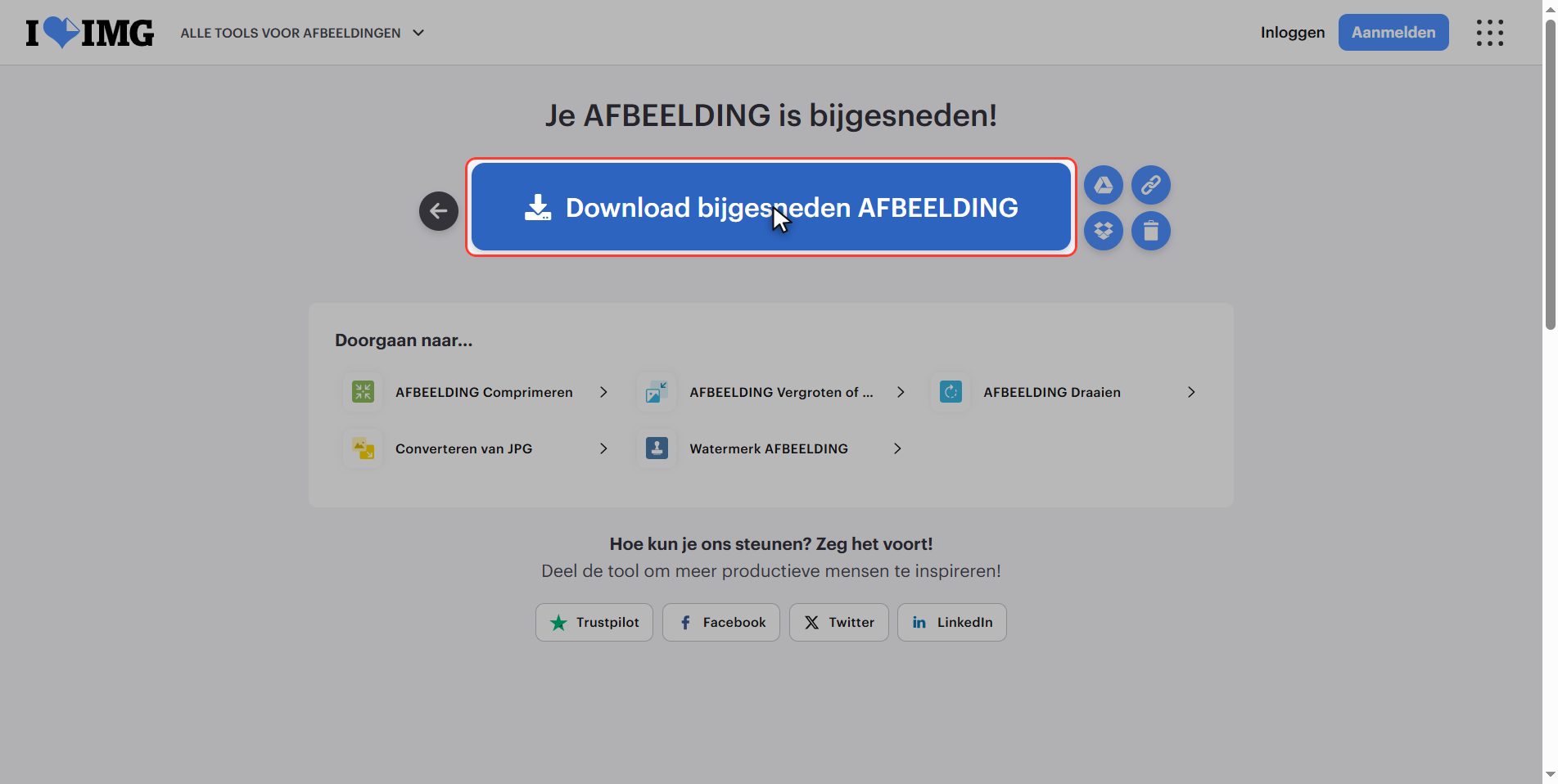 Bijsnijden is niet verkleinen — Een afbeelding bijsnijden