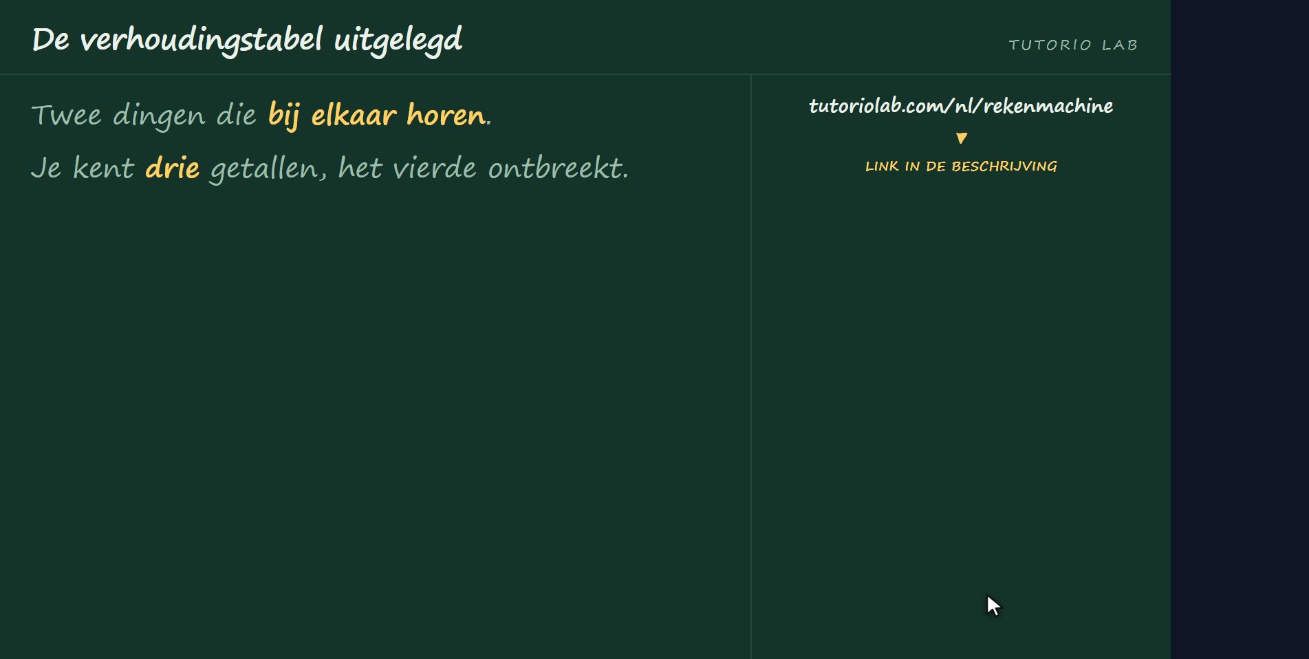 Waar hij voor is — De verhoudingstabel uitgelegd