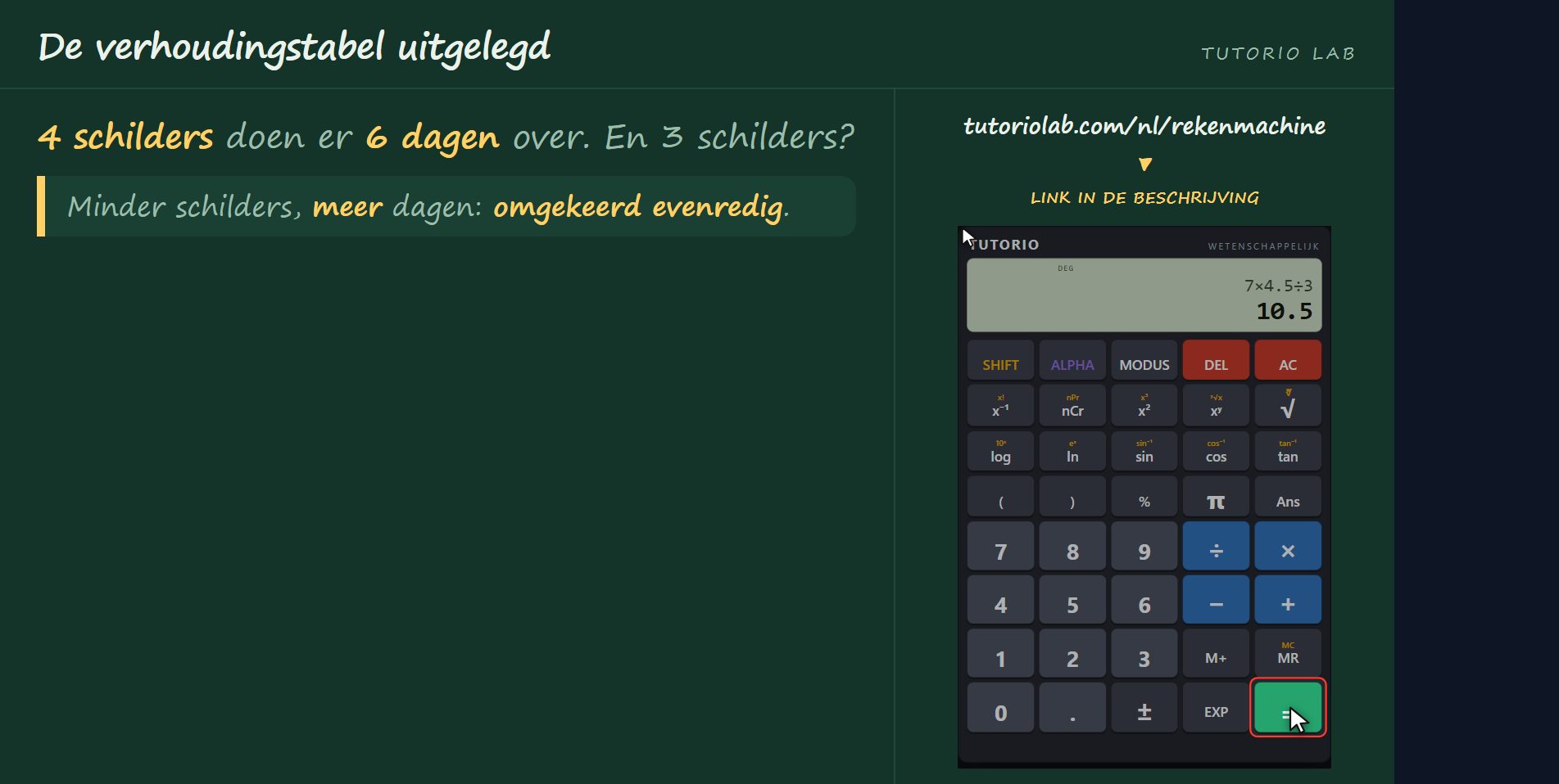 Wanneer hij omgekeerd is — De verhoudingstabel uitgelegd