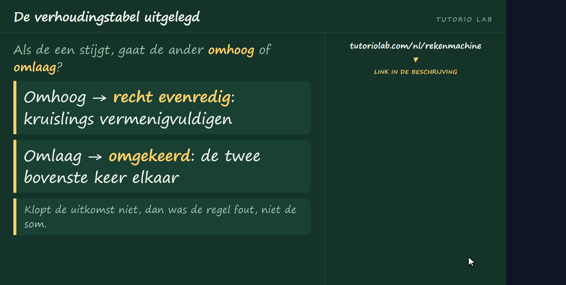 Hoe je weet welke — De verhoudingstabel uitgelegd