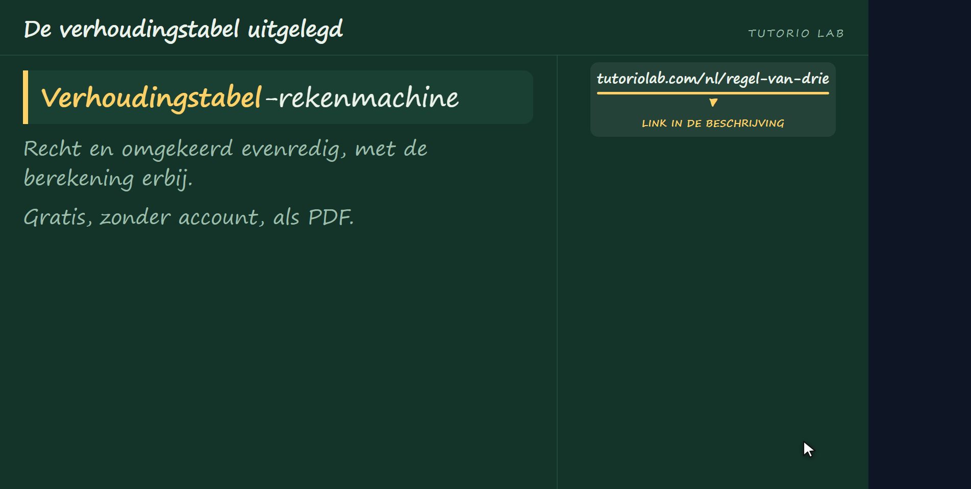 De site rekent het voor je uit — De verhoudingstabel uitgelegd