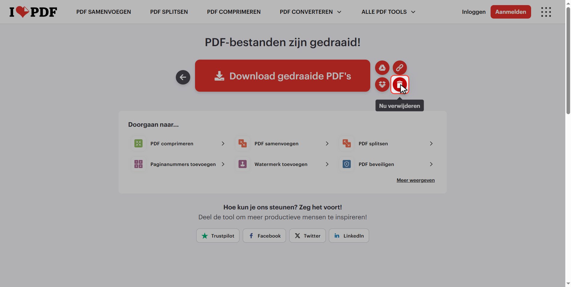 Wat er met je bestanden gebeurt — Een PDF draaien zodat hij gedraaid blijft