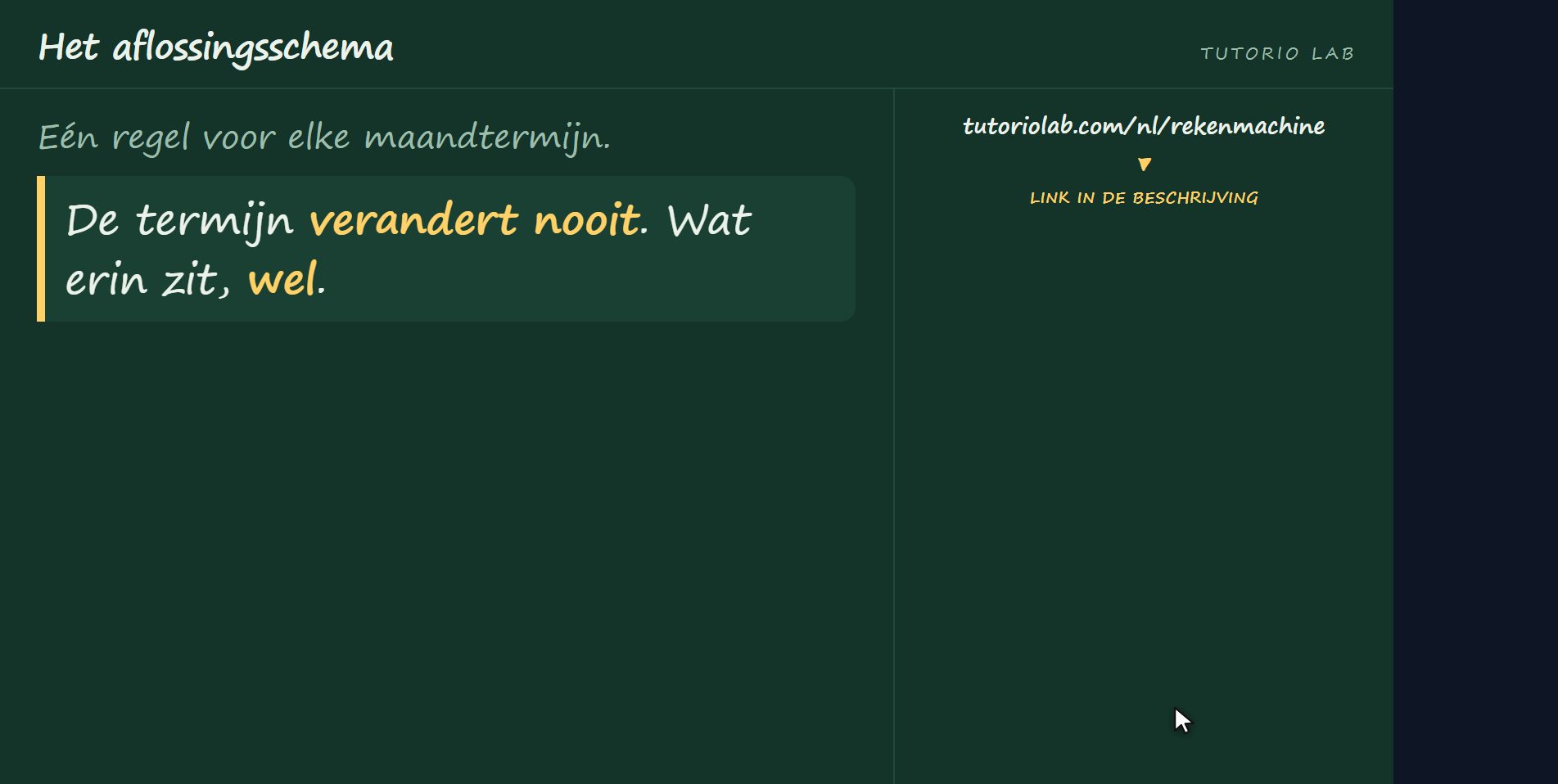 Wat het is en waar het voor dient — Het aflossingsschema