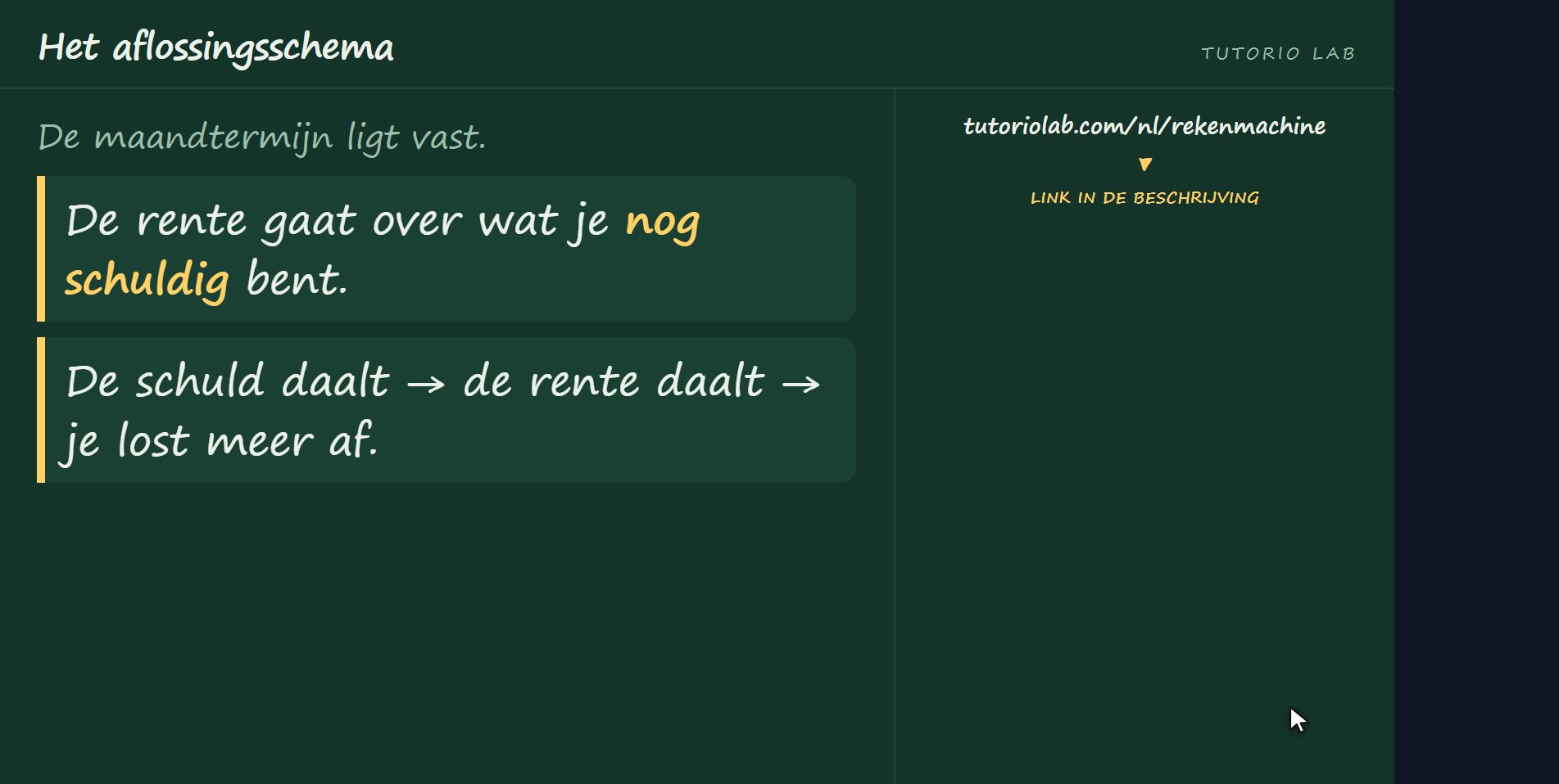 Waarom de verdeling verschuift — Het aflossingsschema