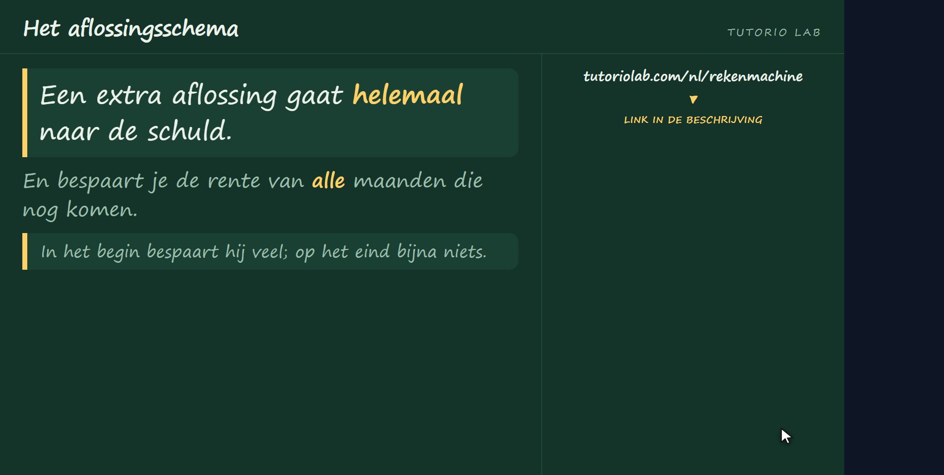Als je eerder aflost — Het aflossingsschema
