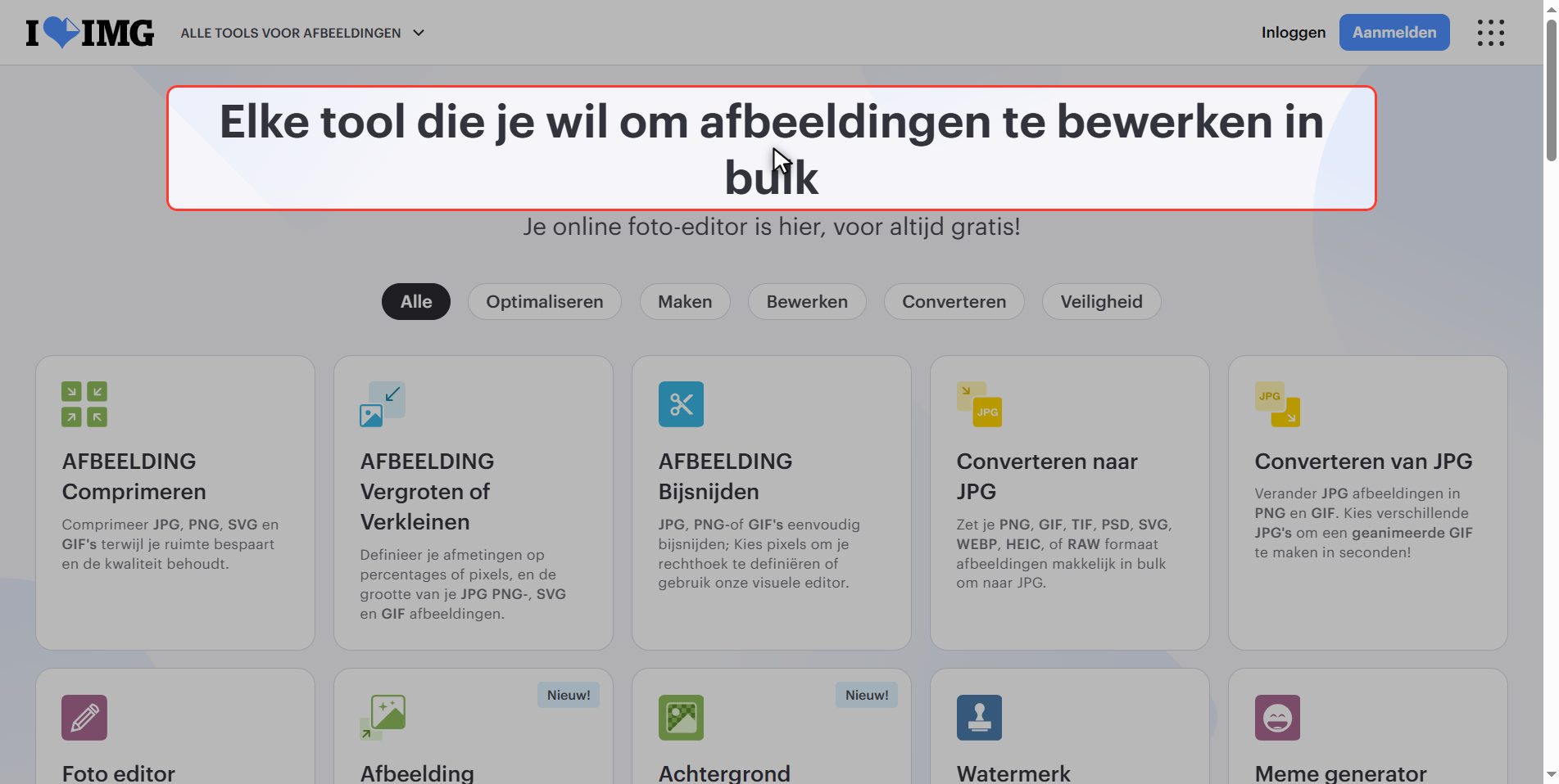 Ga naar iLoveIMG — WEBP-afbeelding omzetten naar JPG