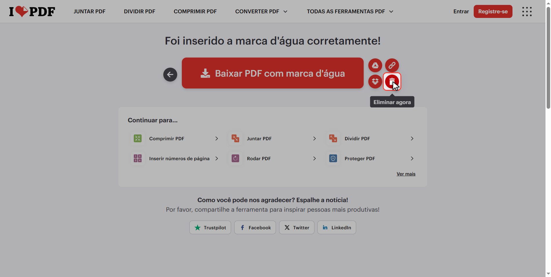 O que acontece com seus arquivos — Como colocar marca d'água em um PDF