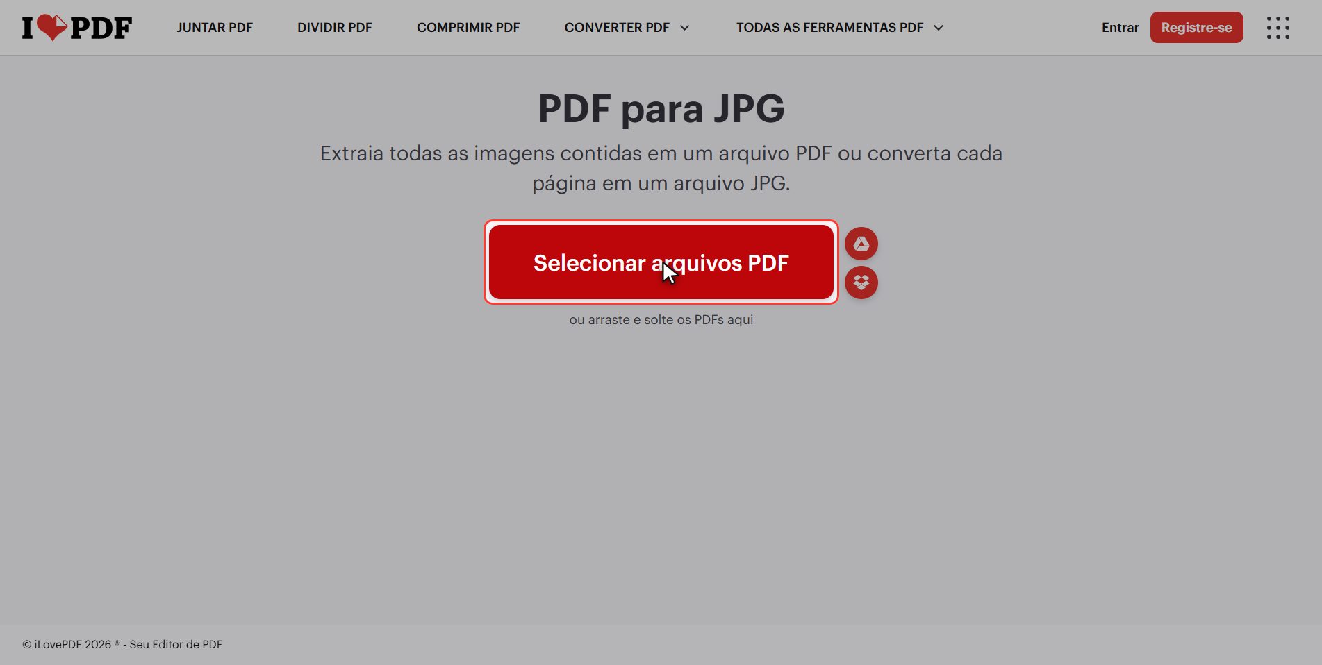 Envie seu PDF — Como converter um PDF em imagens