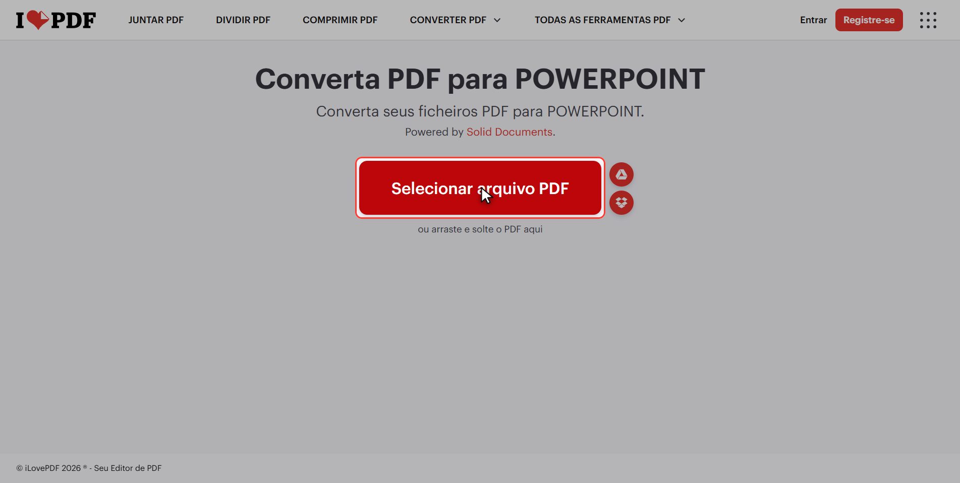 Envie seu PDF — Como converter um PDF em PowerPoint
