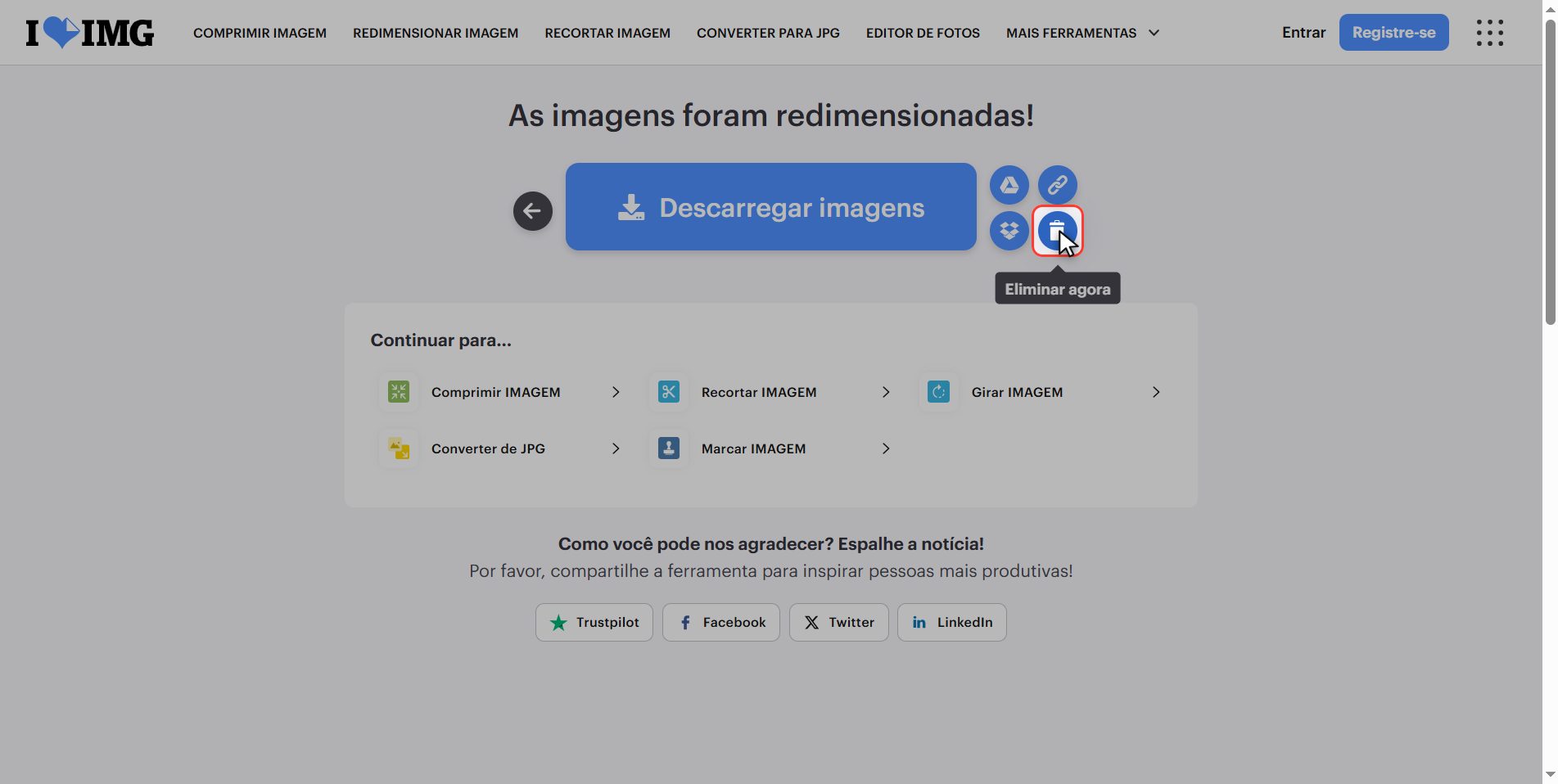 O que acontece com seus arquivos — Como mudar o tamanho de uma imagem